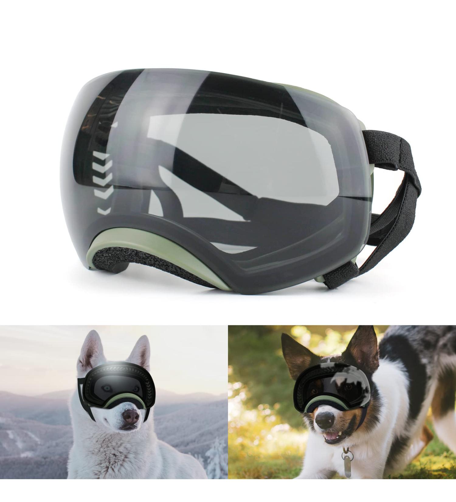 NAMSAN Dog Goggles Medium-Large Breed | UV Dog Sunglasses | Magnetic Clear Black Lens | Windproof Pet Glasses - Buy Online on GoSupps.com