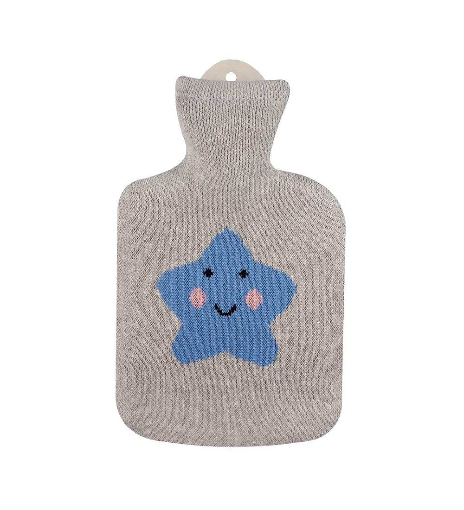 0.8 Litre Rubber Hot Water Bottle with Knitted Cotton Cover | Good Star - Perfect for Soothing Relief & Comfort - Buy Online on GoSupps.com