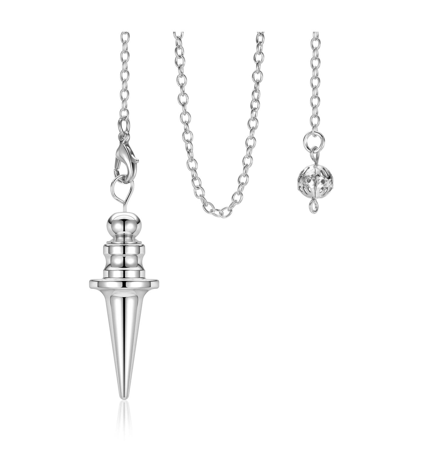Crystears Copper Silver-Colored Pendulum - Esoteric Spiritual Point for Divination Reiki Healing & Meditation - Buy Online on GoSupps.com