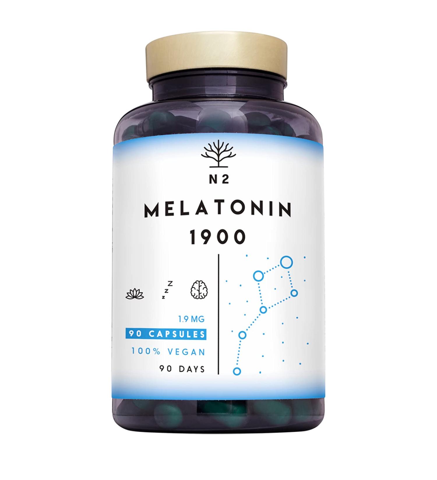 Melatonin 1.9 mg for Adult Sleep. Strong Melatonin with Vitamin B6. Sleep Better. Stress. Sleep Aid and Insomnia. Repairing Sleep. Vegan. 90 Capsules. THIS. N2 Natural Nutrition - Buy Online on GoSupps.com