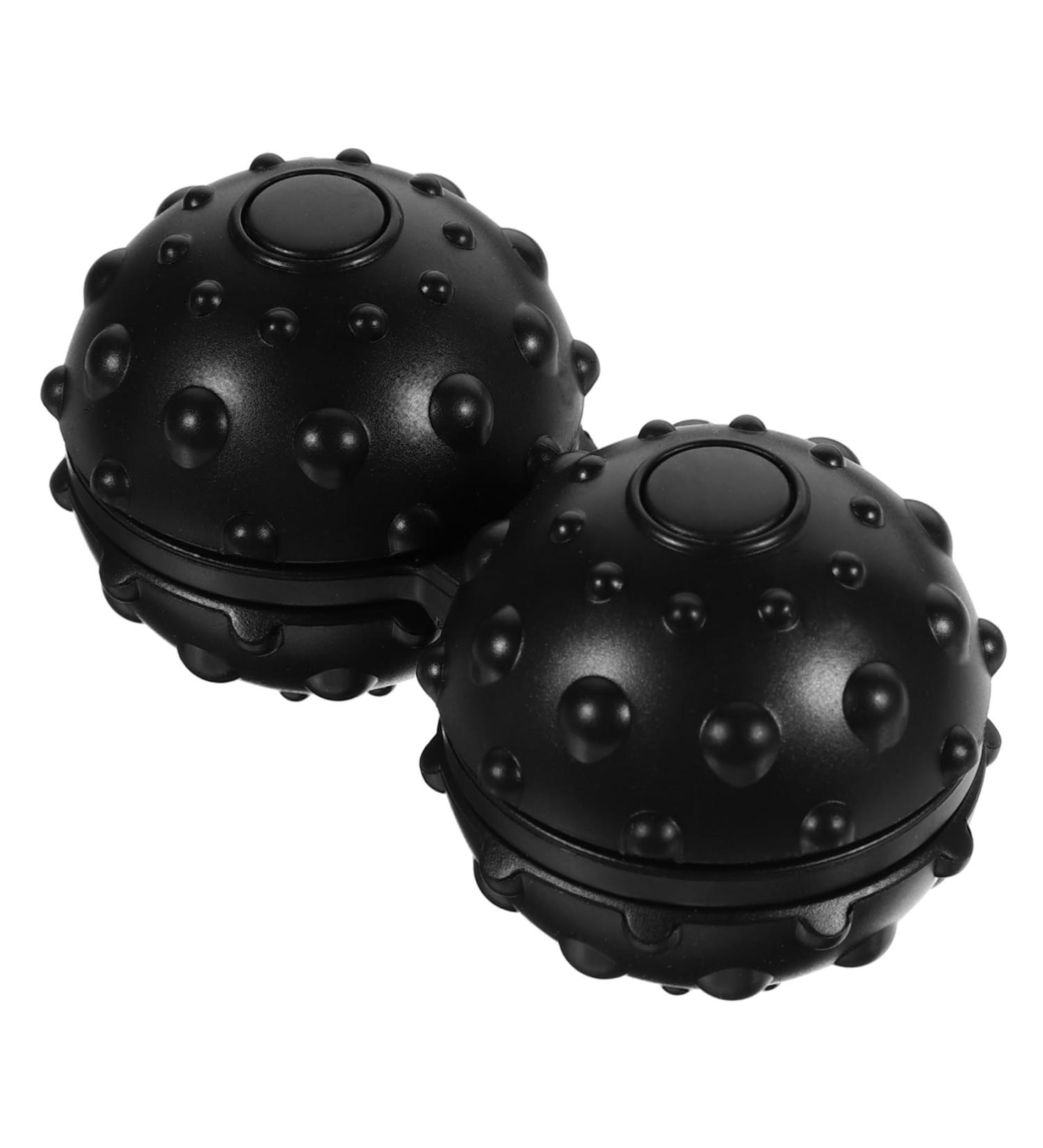 Ultechnovo 3-Piece Double Massage Ball Set | Lacrosse Balls & Peanut Rollers for Muscle Relief | Yoga & Foot Massage | Black - Buy Online on GoSupps.com