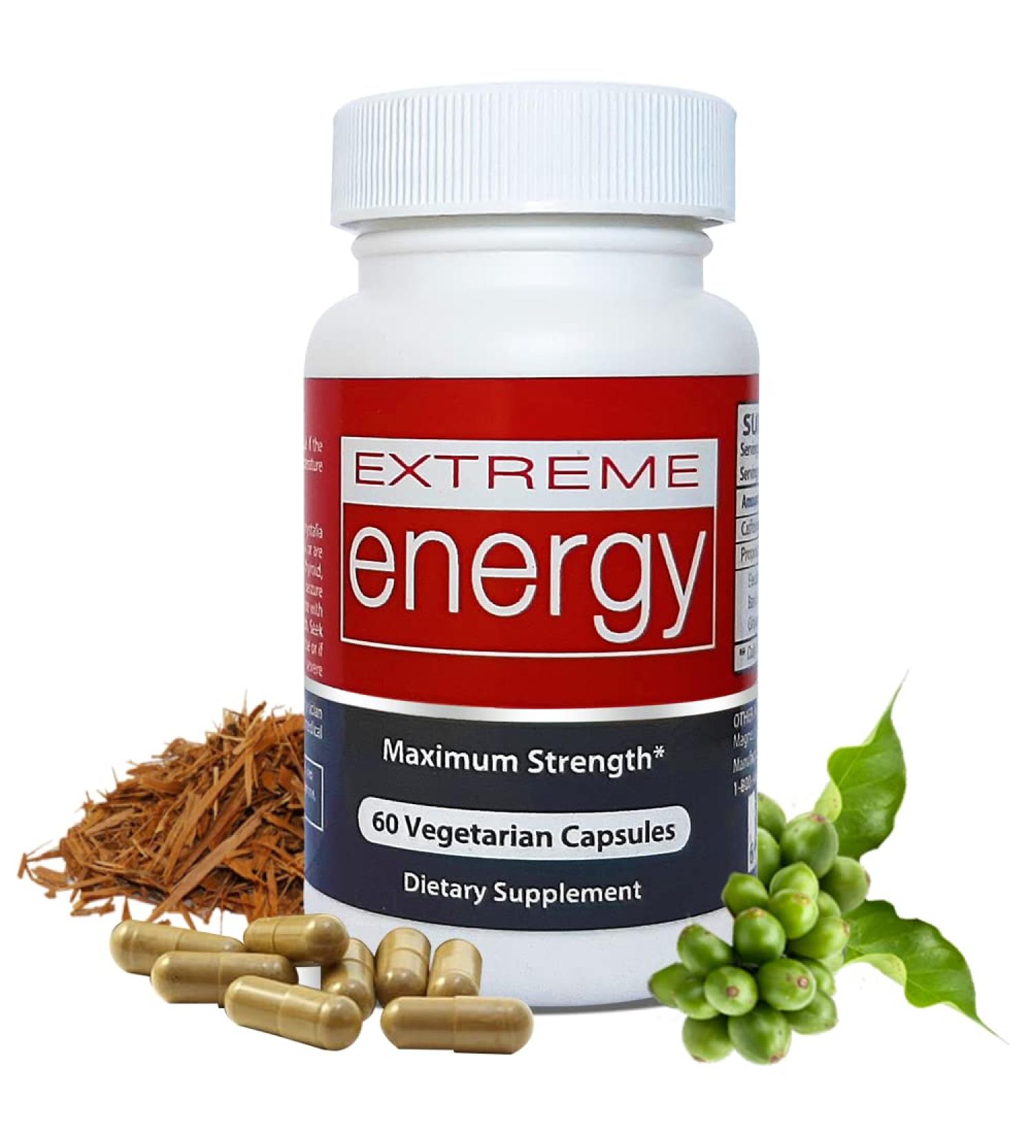 Herbal Nitro Extreme Energy Pills - Maximum Strength All-Day Supplement for Energy, Mood, and Focus | 100% Natural | Reduce Fatigue and Boost Energy | No Jitters, Crash, or Chemicals - 60 Count - Buy Online on GoSupps.com