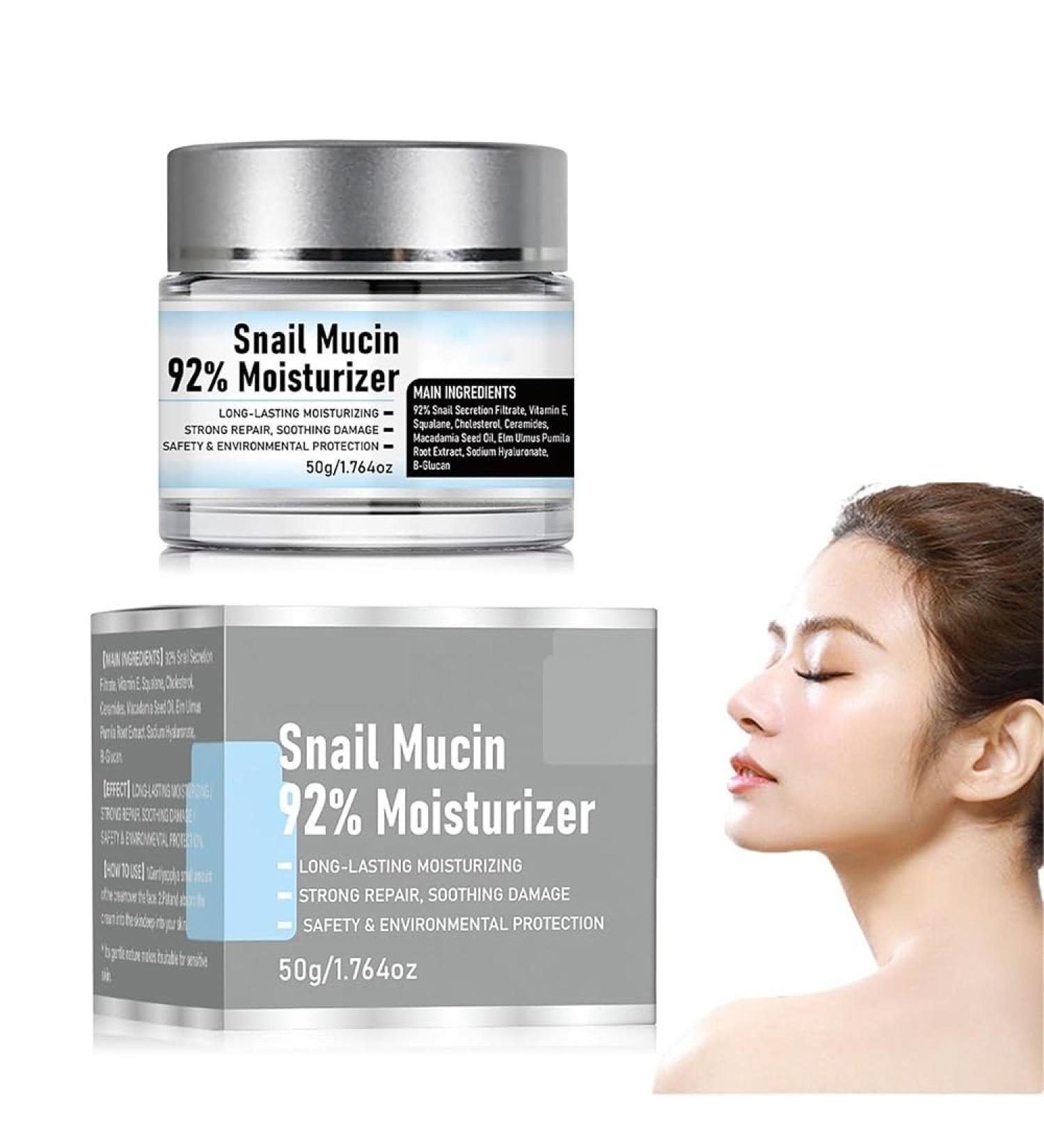 Snail Mucin 92% Moisturizer - Daily Face Gel Cream for All Skin Types | Hydrating Snail Cream for Dry & Sensitive Skin (1pc - Buy Online on GoSupps.com