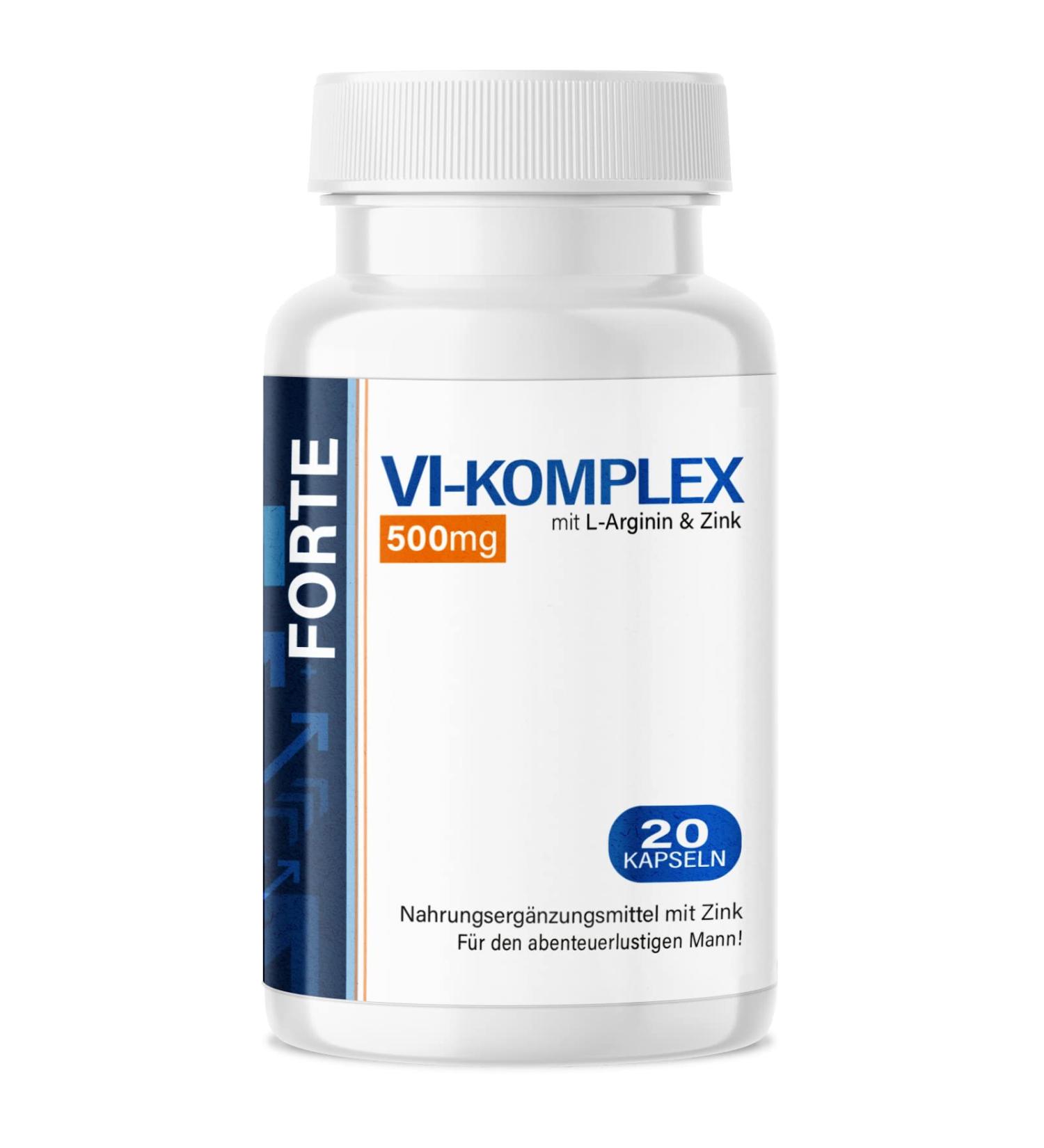 VI Complex Forte: Premium Pleasure Pills for Men | High Dose L-Arginine & Maca | Instant Effect - Buy Online on GoSupps.com