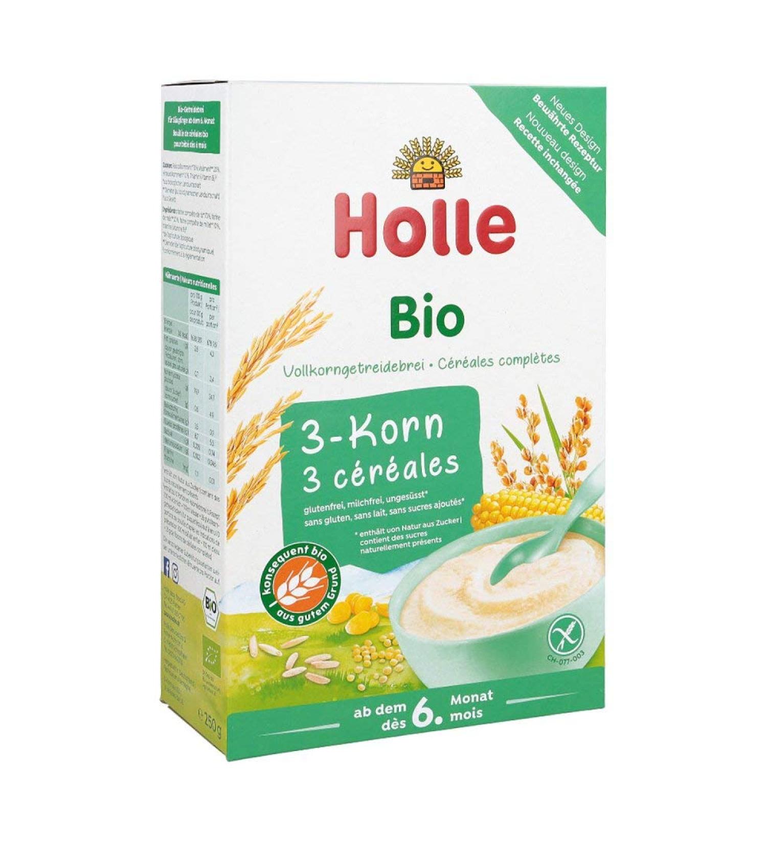 Holle Organic Porridge 3 Grain | Healthy Baby Food | International Shipping - Buy Online on GoSupps.com