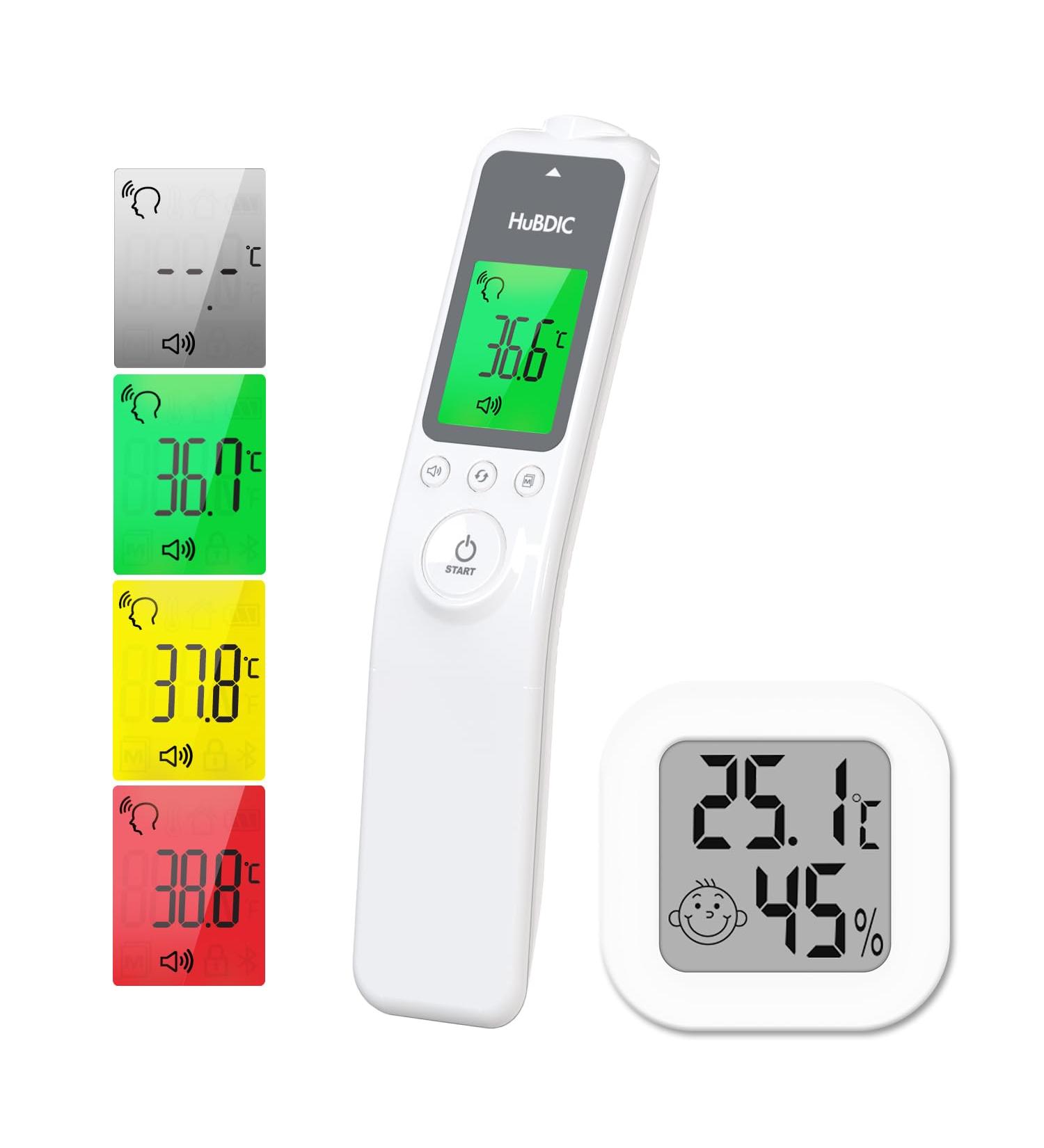 Shop Hubibaby No-Touch Allotment Thermometer - Digital Infrared for Adults & Children | Fever Alarm Fast & Precise - HFS-1000 (White + Hygrometer) | International Shipping Available - Buy Online on GoSupps.com