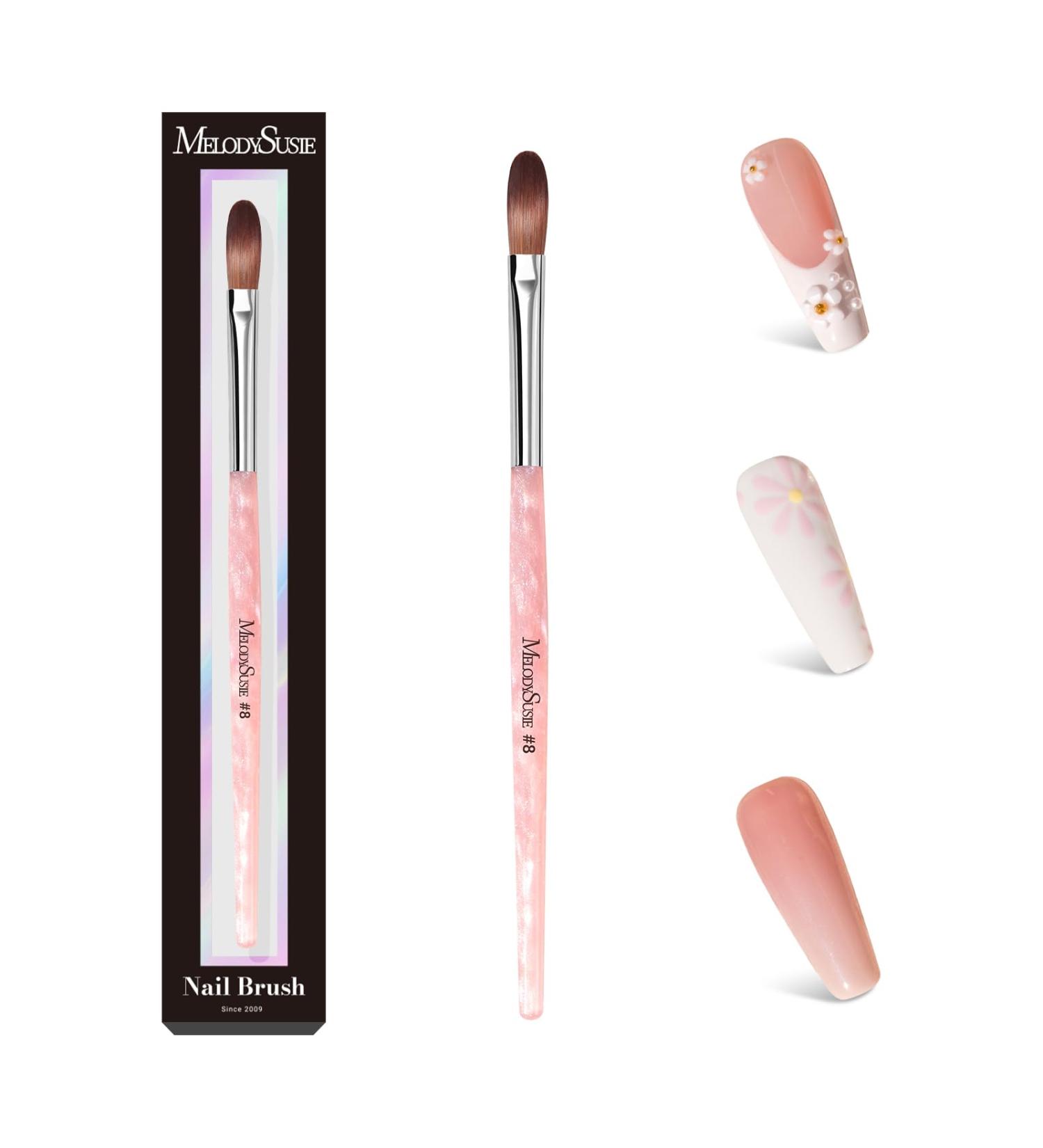 MelodySusie Kolinsky Acrylic Nail Brush - Professional Size 8 Glitter Brush for Nail Art - Aurora Collection - Buy Online on GoSupps.com