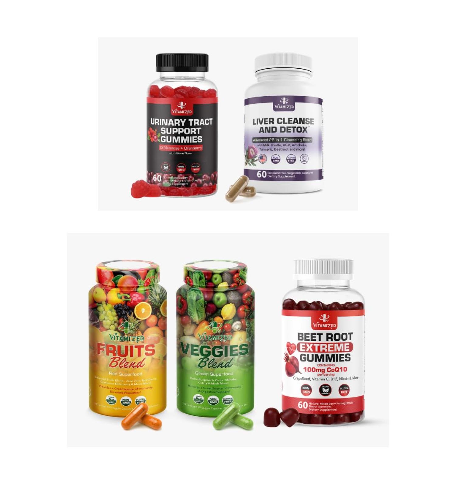 VITAMIZED Complete Wellness Bundle: Elevate Your Health with Four Essential Supplements - Buy Online on GoSupps.com