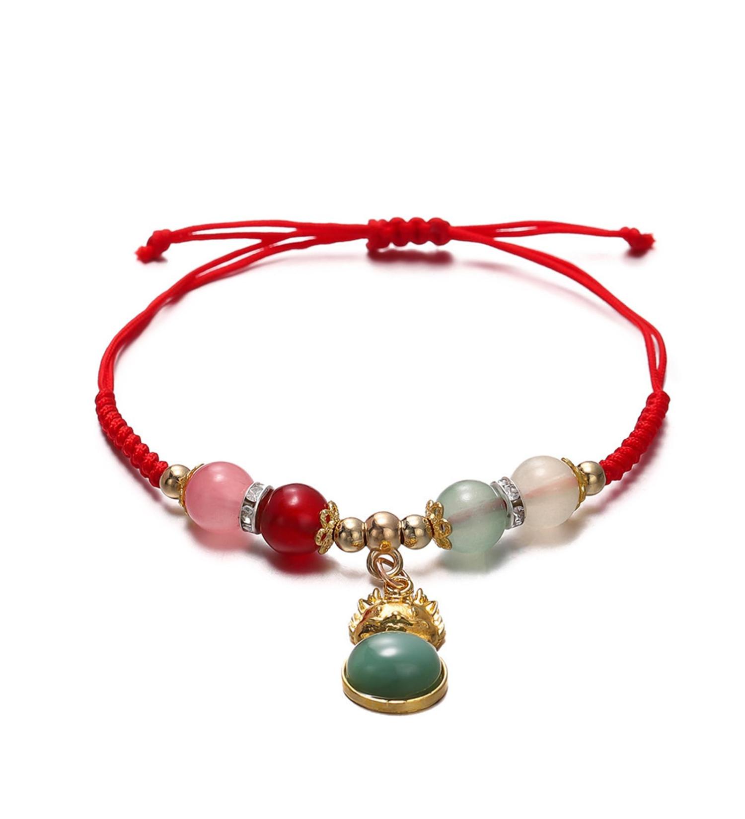 VSILAY LIANXUE Handmade Dragon Bracelet - Chinese Zodiac Jewelry Woven Cotton Rope Gift for Women - Buy Online on GoSupps.com