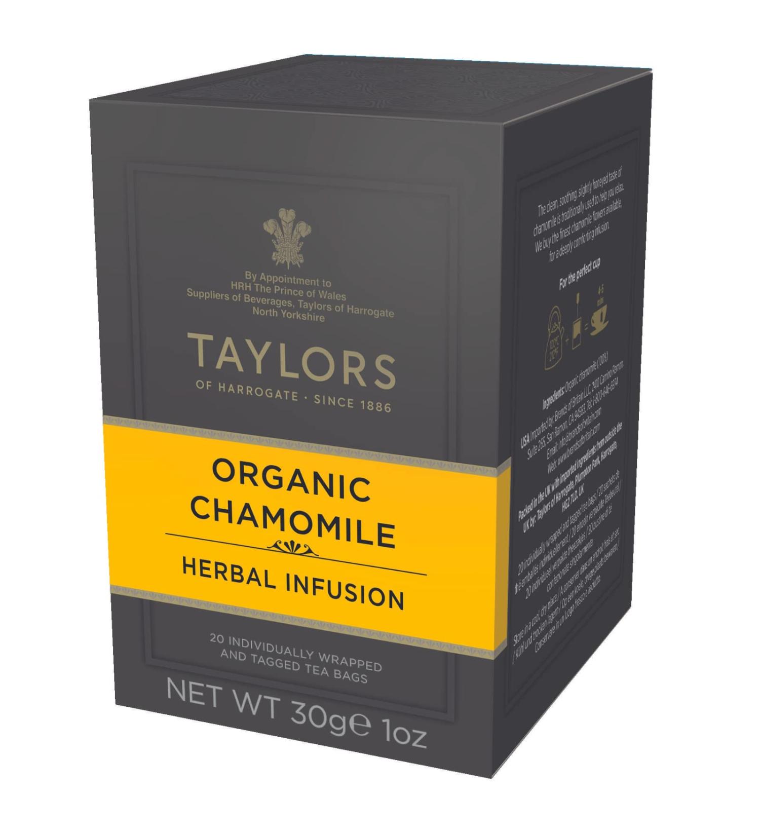 Taylors of Harrogate Organic Chamomile Herbal Tea - 20 Count Teabags - Buy Online on GoSupps.com
