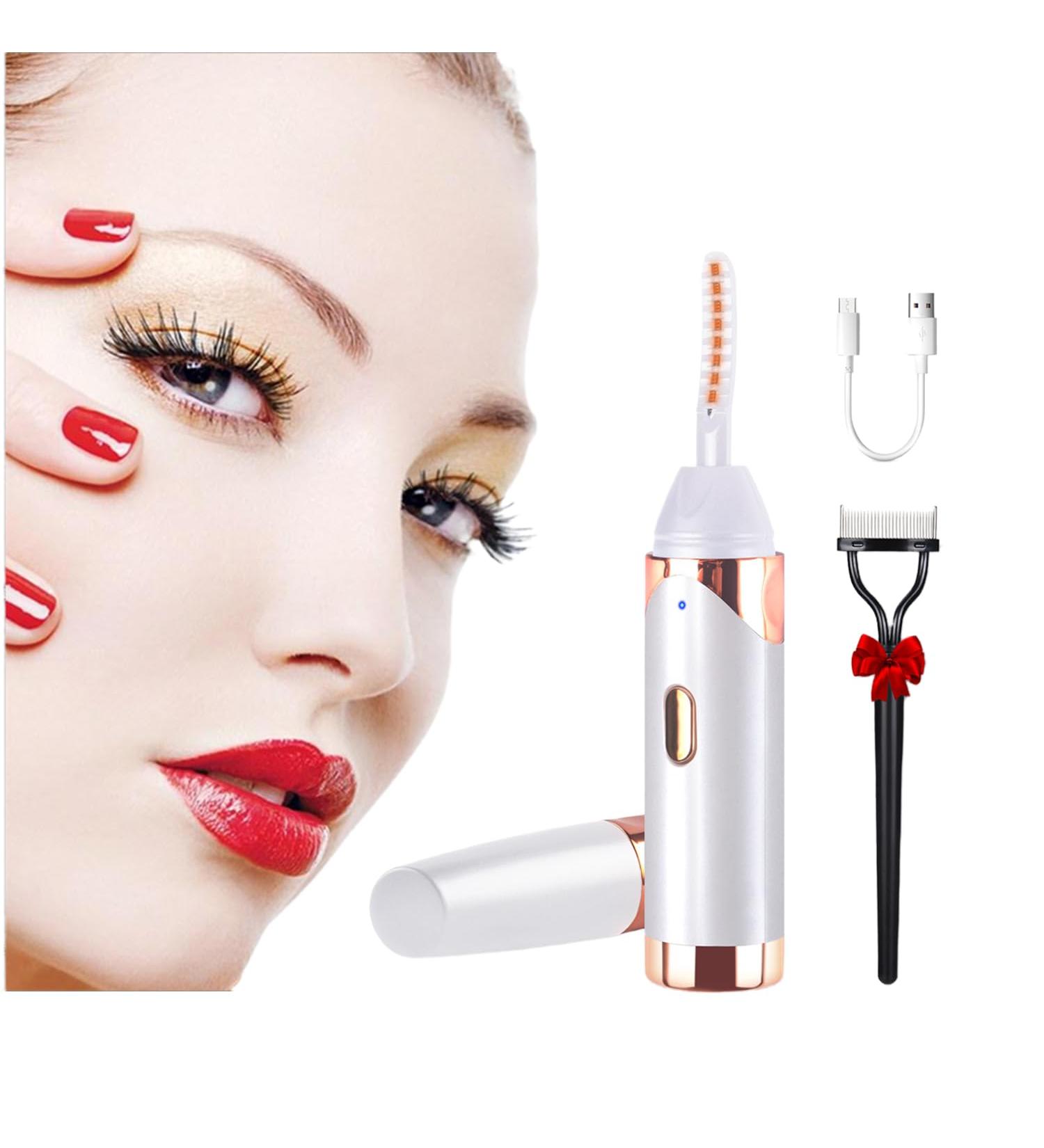 Buy Heated Eyelash Curler - Fast 8s Heat Up 2 Modes USB Rechargeable Long-Lasting Natural Curl - Anti-Burn White - Buy Online on GoSupps.com