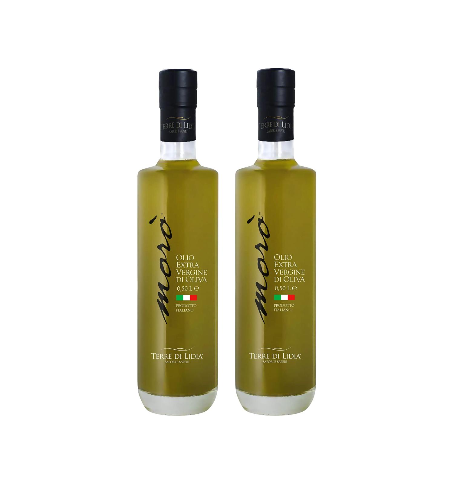Terre Di Lidia - 2 Pieces - Extra Virgin Olive Oil - Glass Bottle 0.5 L - 100% Italian Product - Ogliarola - 2023/2024 Campaign - Buy Online on GoSupps.com