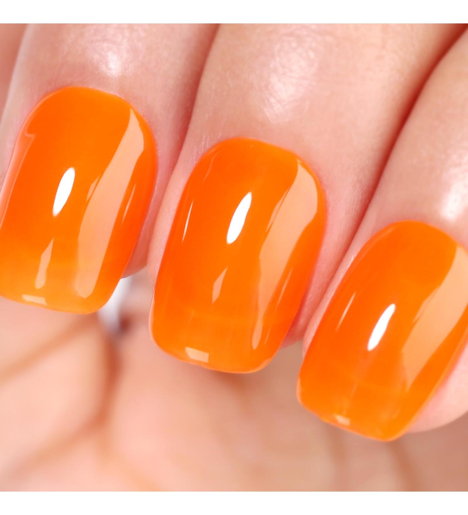 Ozzeal Jelly Gel Nail Polish 15ML Orange Jelly Nail Polish Gel Translucent Sheer Spring Summer Nail Gel Polish Soak off UV LED Light for Nail Art DIY Manicure Jelly-orange - Buy Online on GoSupps.com