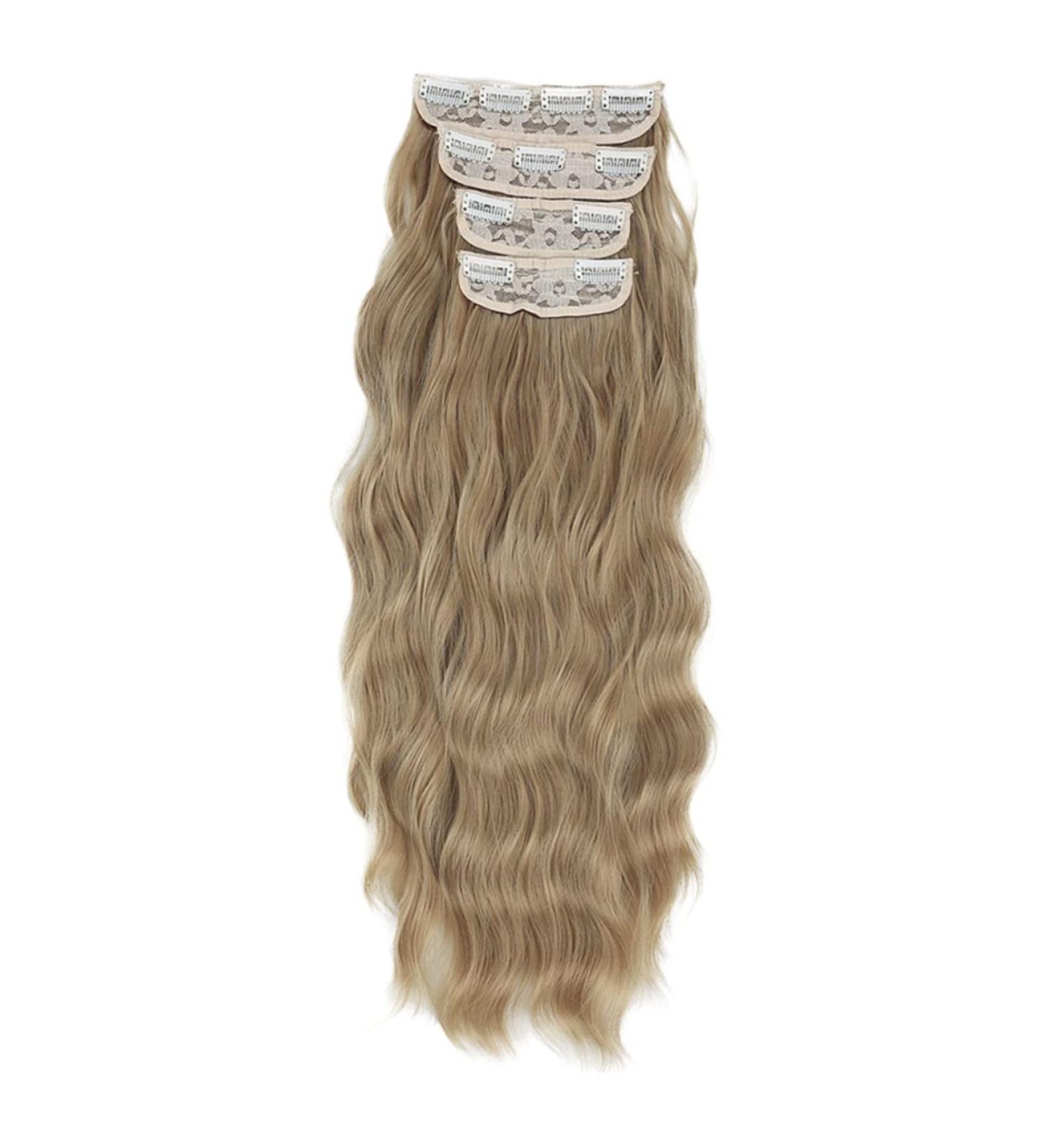 Beavorty hair extension set of four highlights blonde clip in hair extensions 6d hair extensions light brown hair extensions hairpieces hair toppers Miss High temperature wire wig curls - Buy Online on GoSupps.com