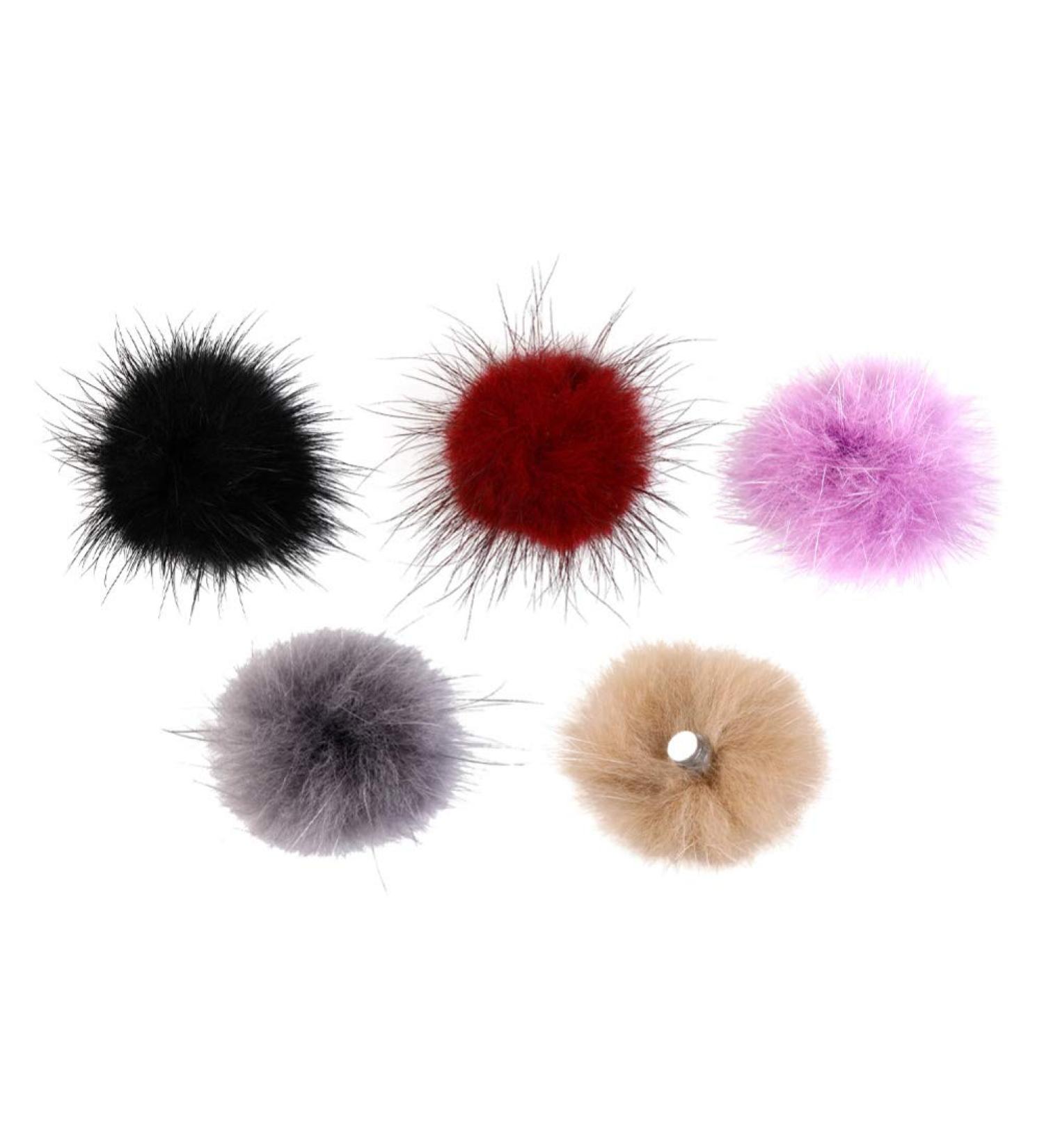 Minkissy Nail Poms - 5pcs Fluffy Plush Ball Magnet Pompoms for DIY Nail Art & Jewelry Design Accessories - Buy Online on GoSupps.com