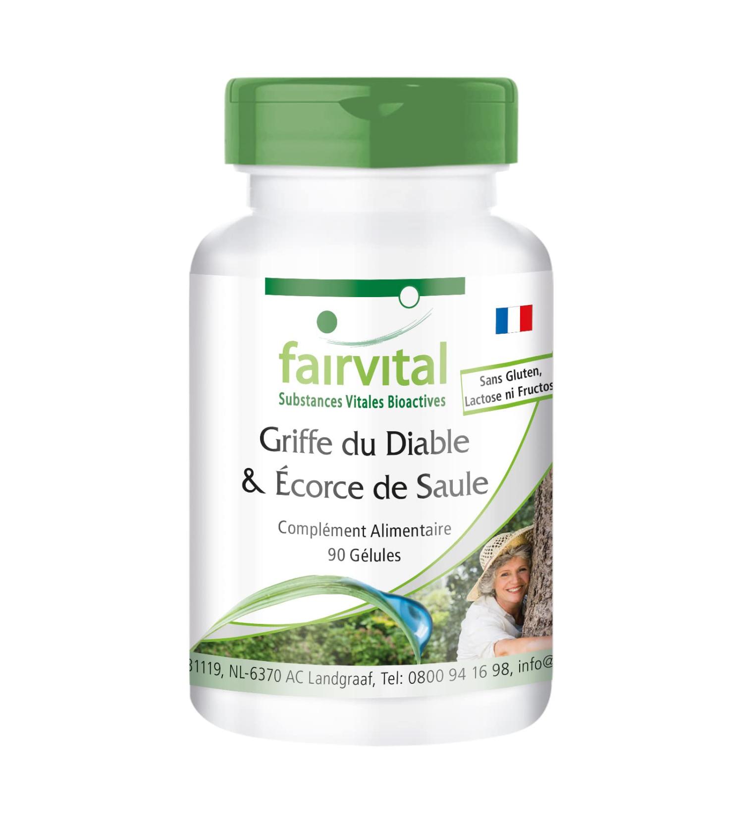 Fairvital | Devil's claw and willow bark VEGAN - 90 capsules - 1.2% and 15% salicin harpagosides - Buy Online on GoSupps.com