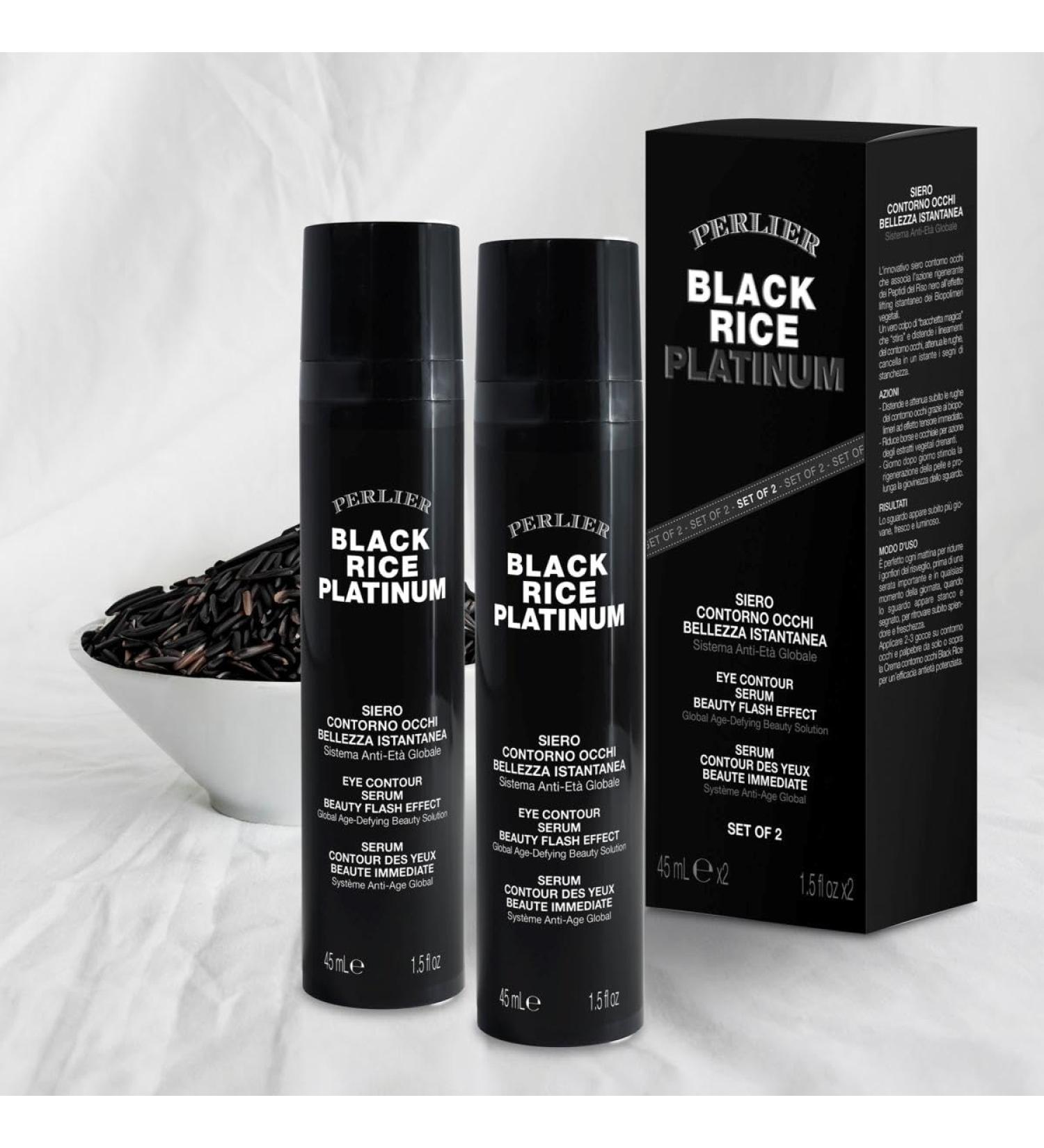 Perlier Black Rice Eye Serum Anti-Aging Moisturizing Gel Fine Line Reducer With Organic Black Rice Extract Light Texture Formula 2-Pack1.5 fl oz each - Buy Online on GoSupps.com