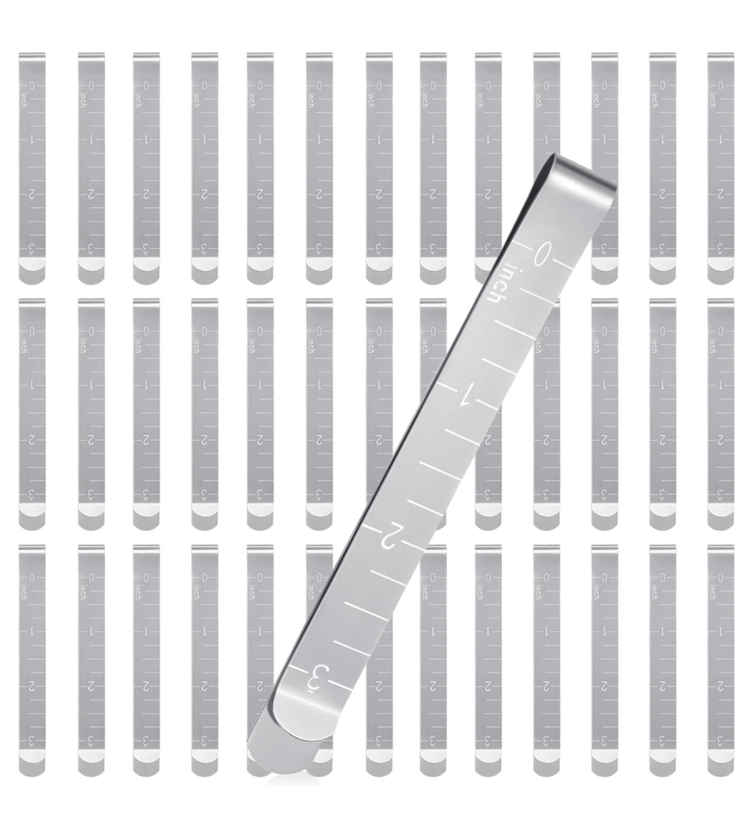 Sewing Clips Stainless Steel Hemming Clips 3 Inches - 30 Pcs Metal Hemming Tool for Fabric Quilting and Marking - Sewing Clips with Measurements for Pinning - Accessories for DIY Projects - Buy Online on GoSupps.com