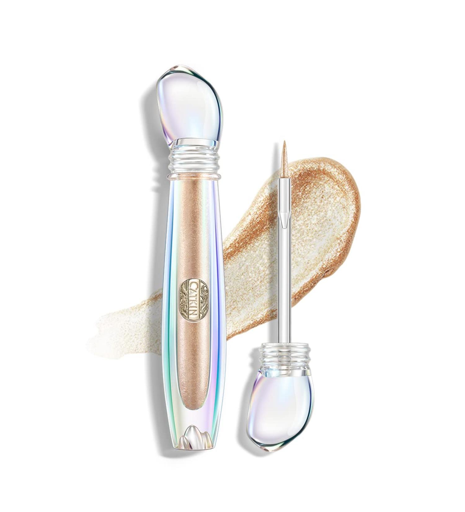 Catkin Liquid Glitter Eyeshadow - High Pigmented, Multi-Dimensional Finish - Long Lasting Shimmer Eyeliner Makeup - 1.7g (C02 Golden Champagne) - Buy Online on GoSupps.com