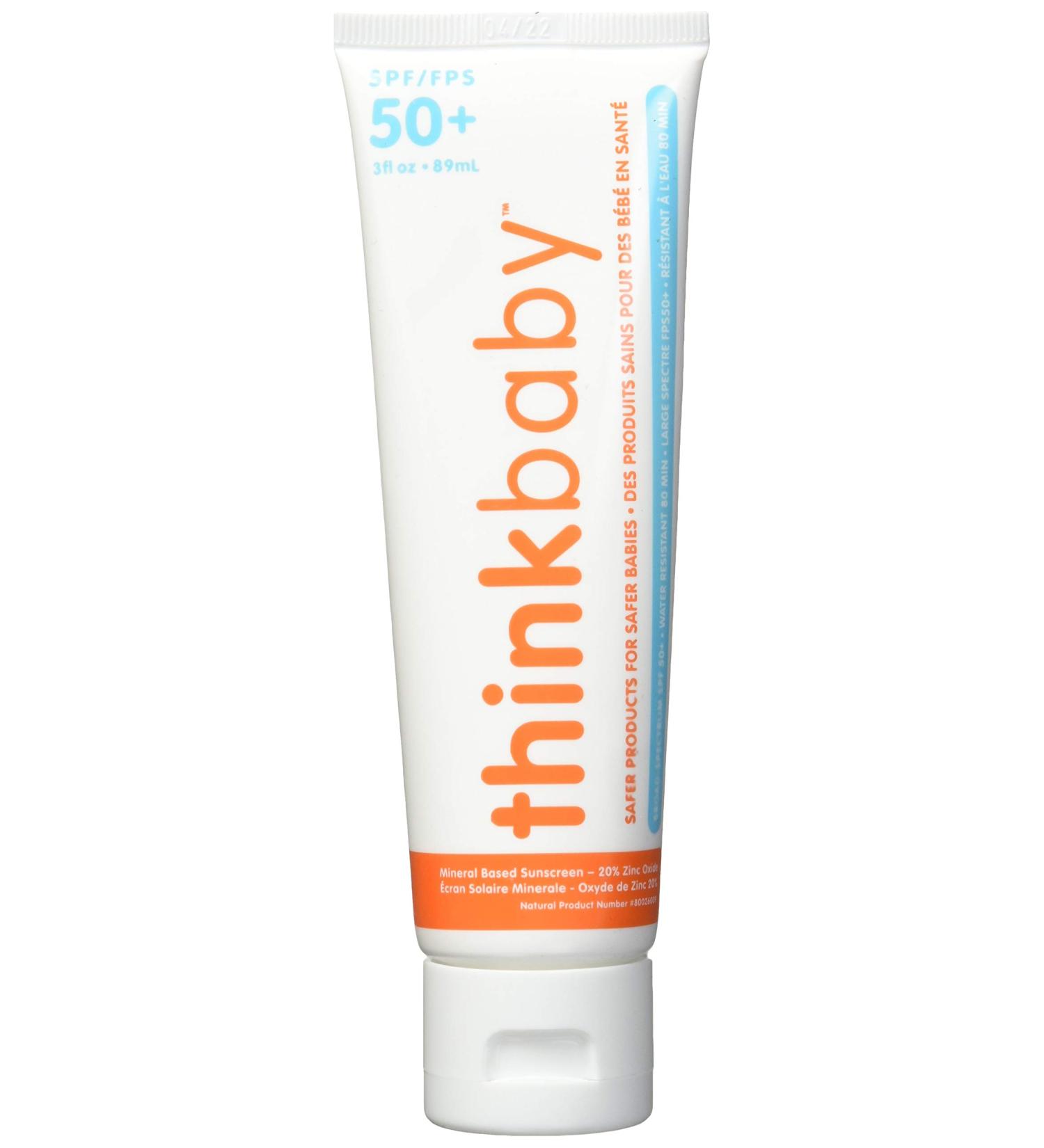 Thinkbaby SPF50+ Safe Natural Sunscreen 3.0 oz - Buy Online on GoSupps.com