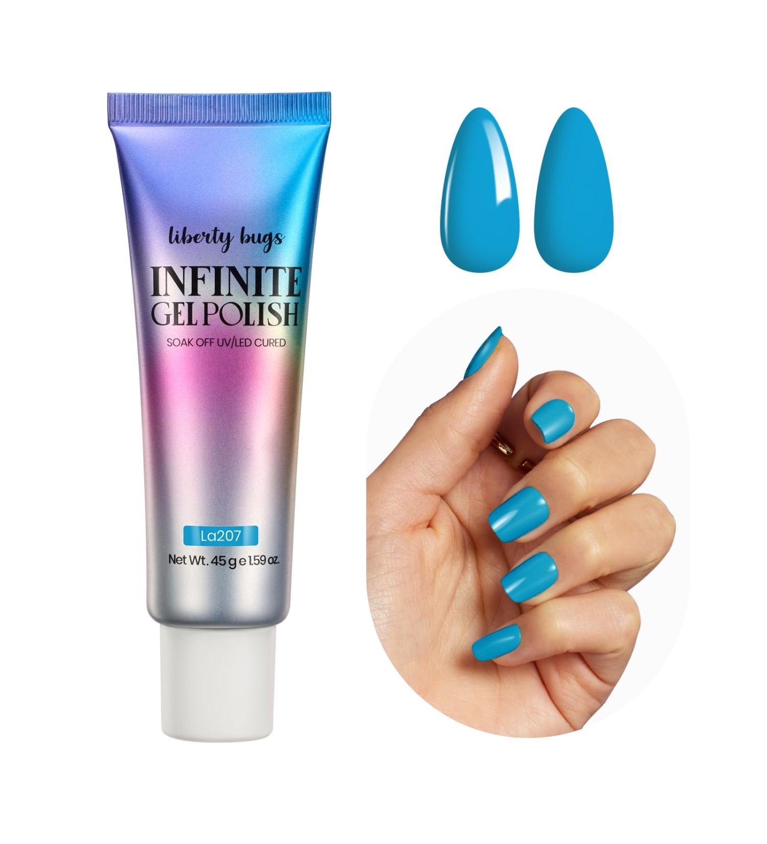 Buy Infinite Gel Polish - Mixing Cyan Blue Nail Gel (45ml) for Home & Salon Nail Art | Soak Off Multi-Use Custom Shades UV Cured - Buy Online on GoSupps.com
