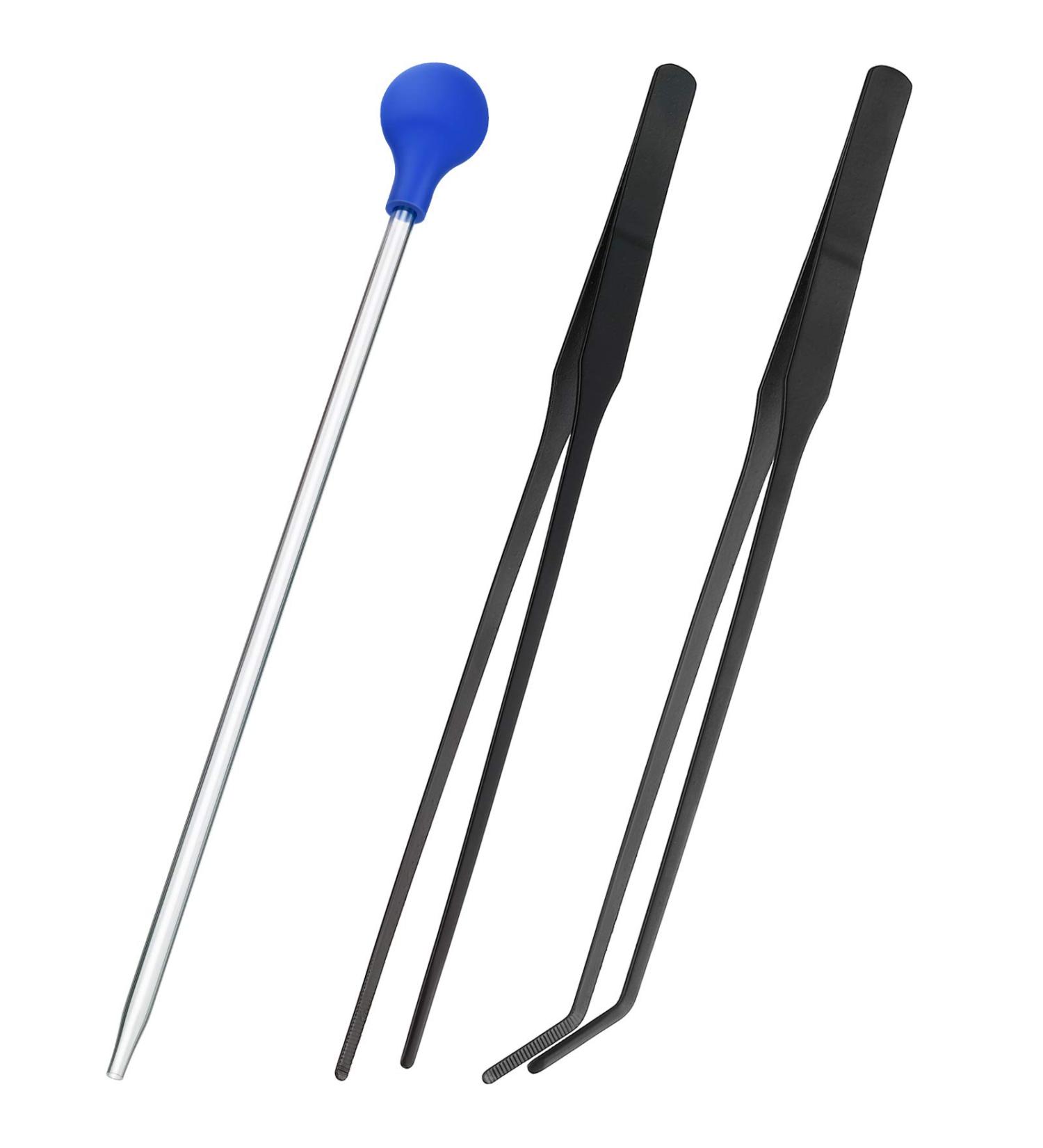 Axolotl Tank Accessories Set: Long Tweezers, Coral Feeder, Fish Feeding Tongs - Ideal for Reef Roids, Aquatic Plants, Spiders, Snakes, and Lizards - Buy Online on GoSupps.com