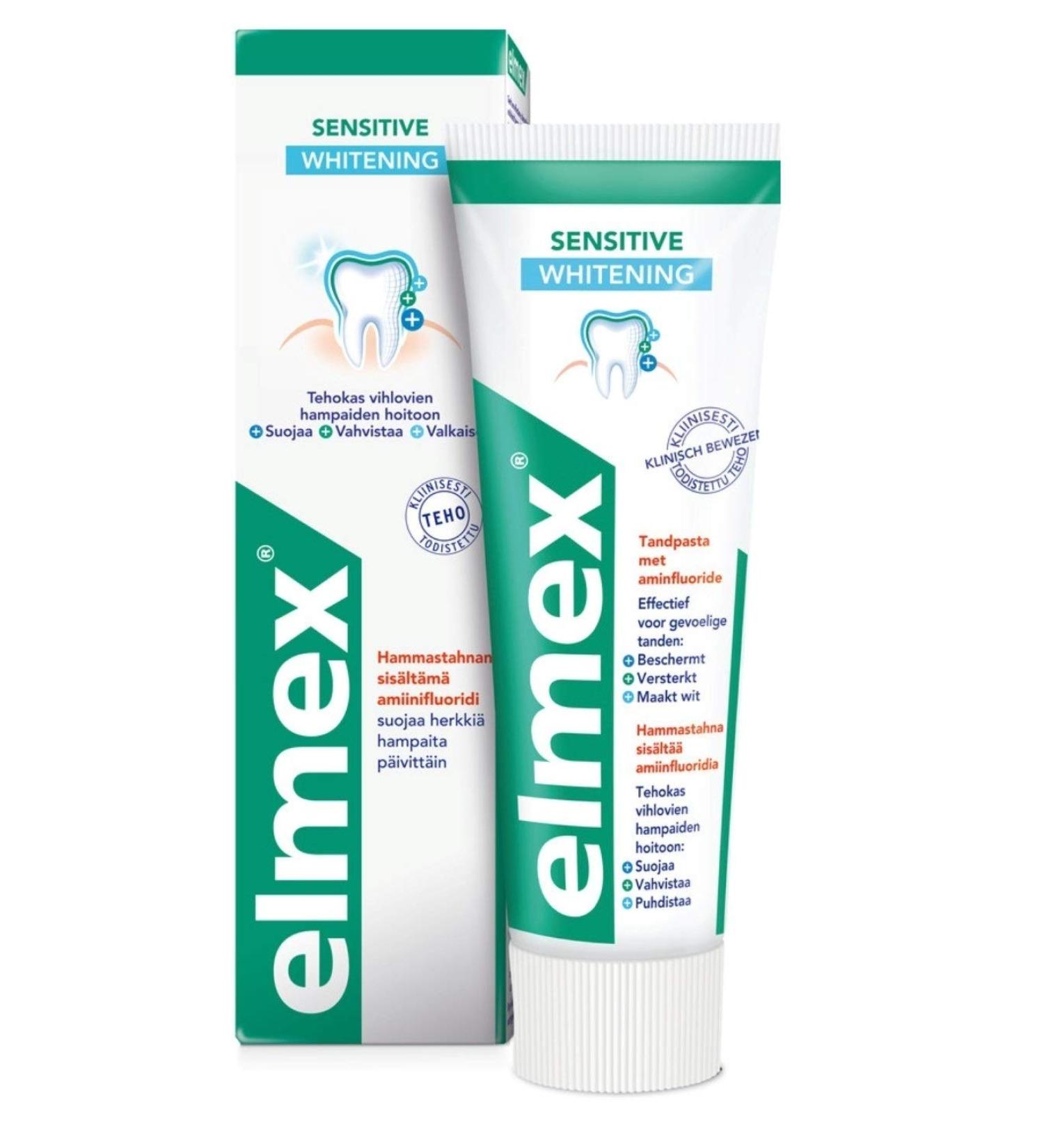 Elmex 4 x Toothpaste Sensitive Whitening with amine fluoride for sensitive teeth - 75 ml