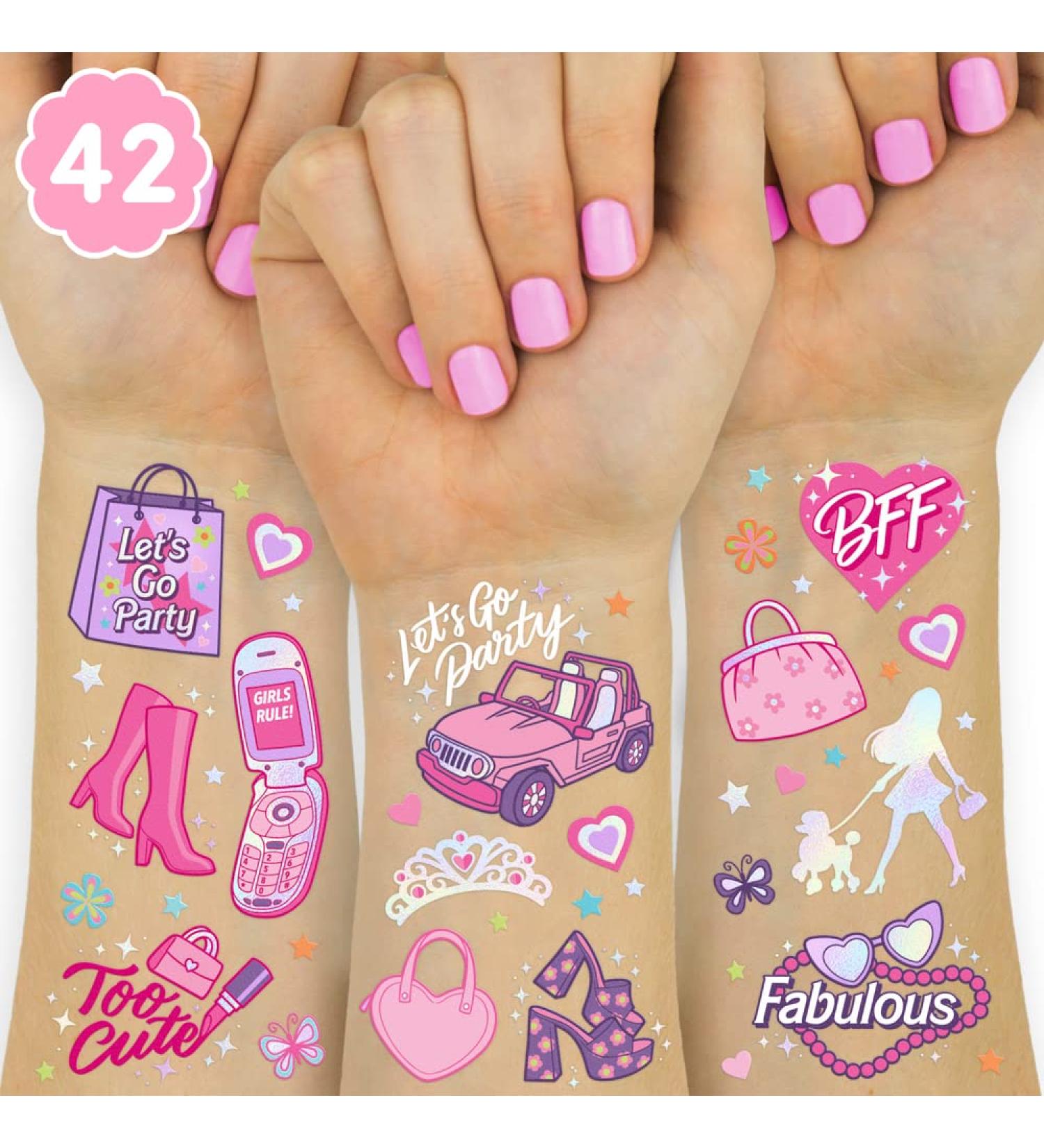 XO Fetti Pink Temporary Tattoos for Girls - 42 Styles | Birthday Party Supplies & Favors - Buy Online on GoSupps.com
