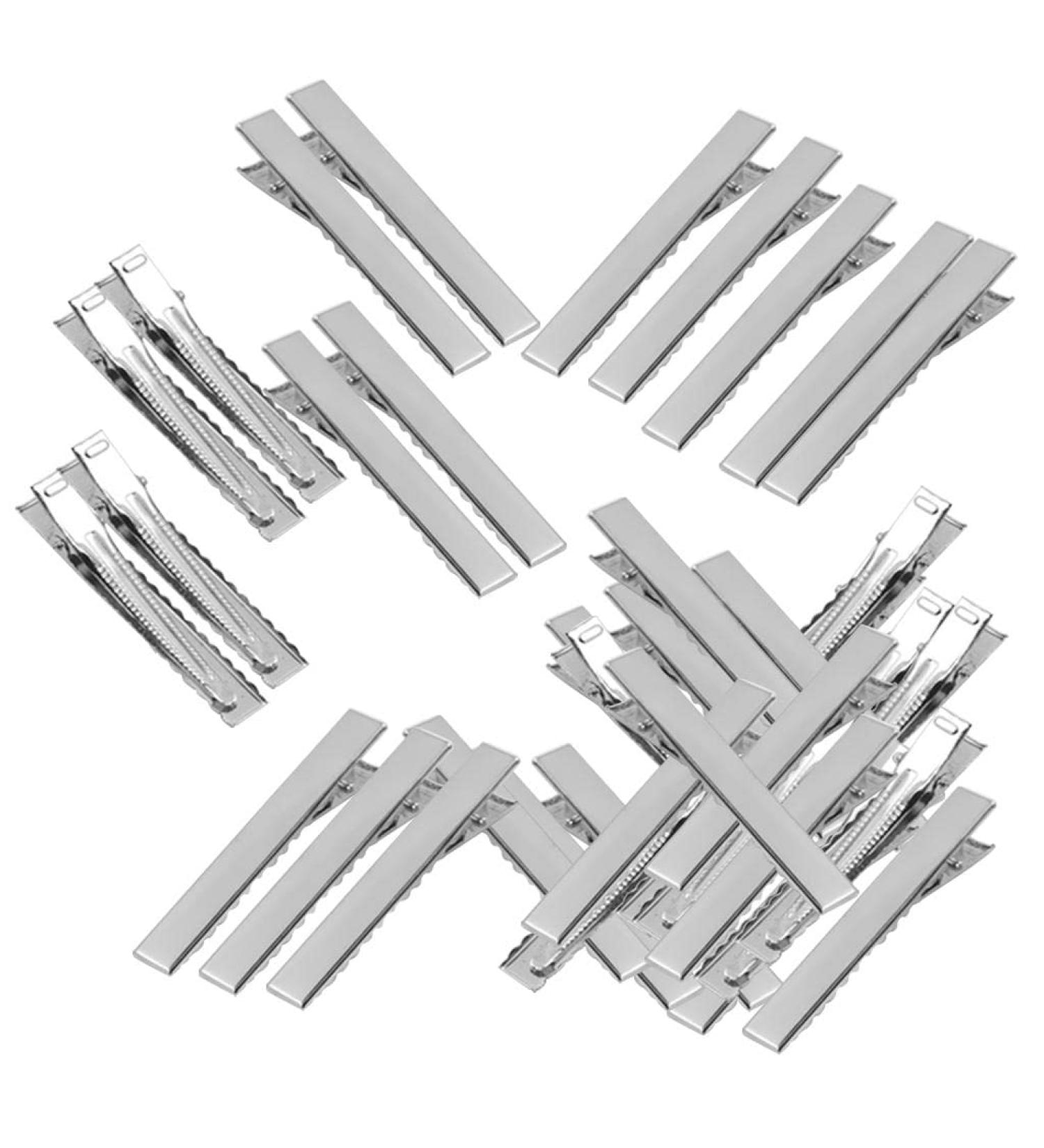 MonkeyJack 50 Pieces Flat Metal Single Prong Alligator Hair Clips Duckbills Barrette Bows DIY - 40mm - Buy Online on GoSupps.com