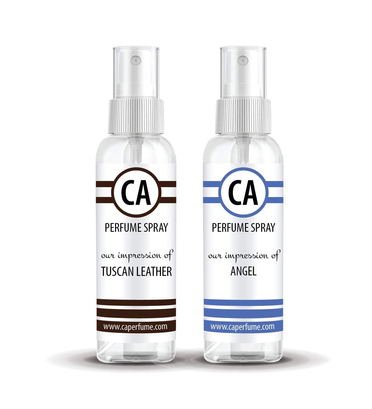 CA Perfume Impression of (Tuscan Leather + Angel) Travel Size Sample Fragrance Refillable Atomizer Long Lasting Eau de Parfum (Cologne) Sprayer / 2 Fl Oz/ 60 ml Tuscan Leather + Angel Impression - Buy Online on GoSupps.com