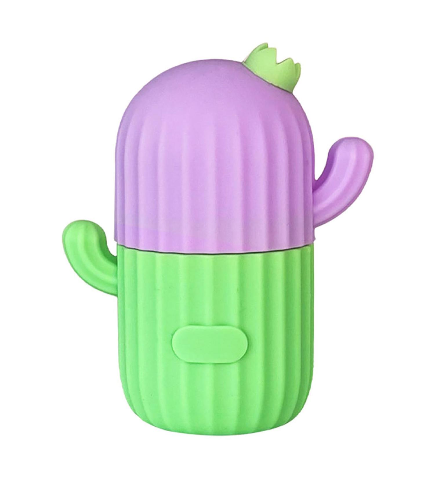 NEFLUM CAKTUS-EISROLLER: GUA-SHA Facial Roller & Ice Cube Maker for Swelling Relief | Beauty Skin Care Tool - Food-Safe Silicone in Green/Violet - Buy Online on GoSupps.com