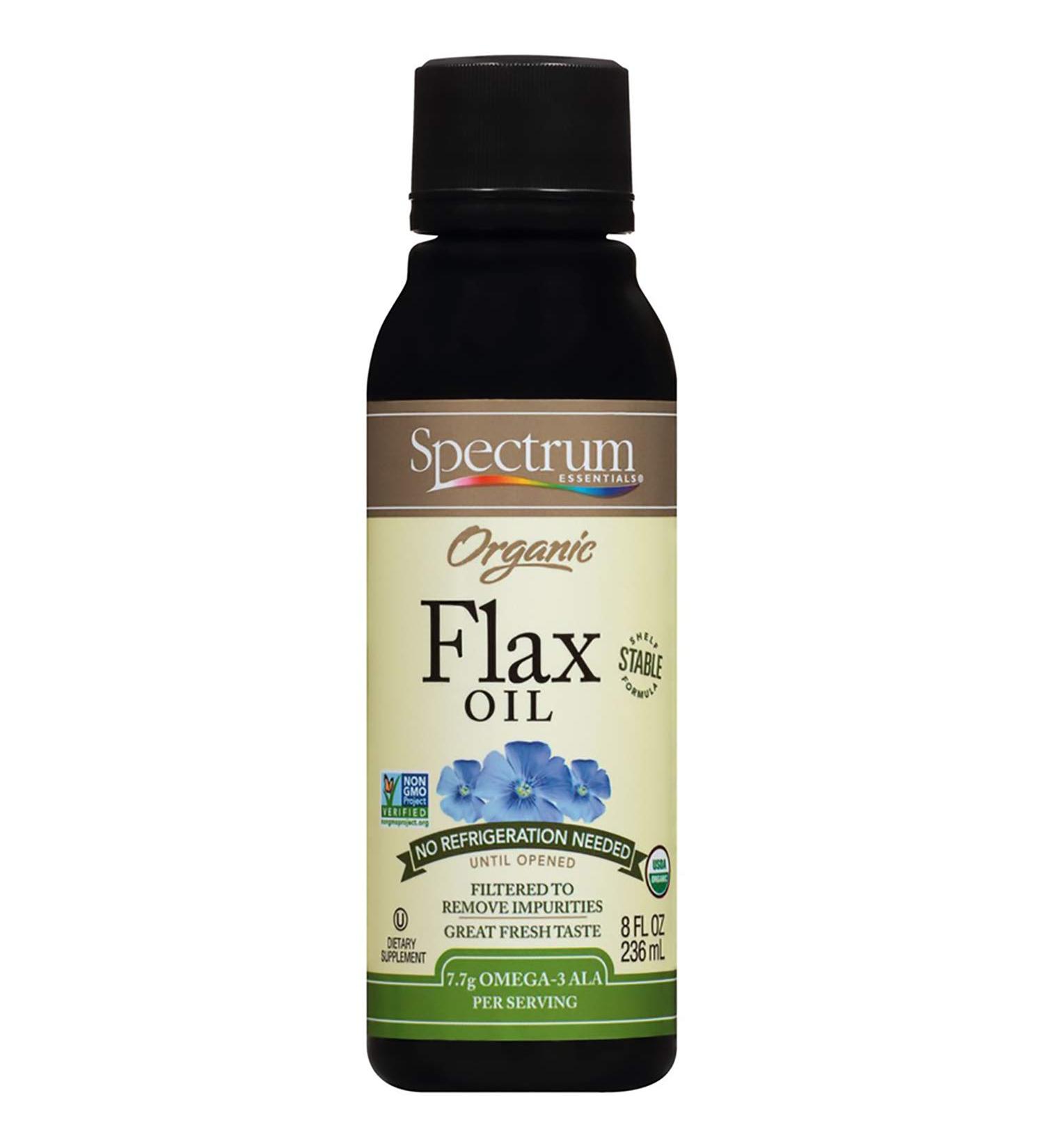 Spectrum Omega-3 Flax Oil 8 oz - Pure and Natural Source of Essential Fatty Acids - Buy Online on GoSupps.com