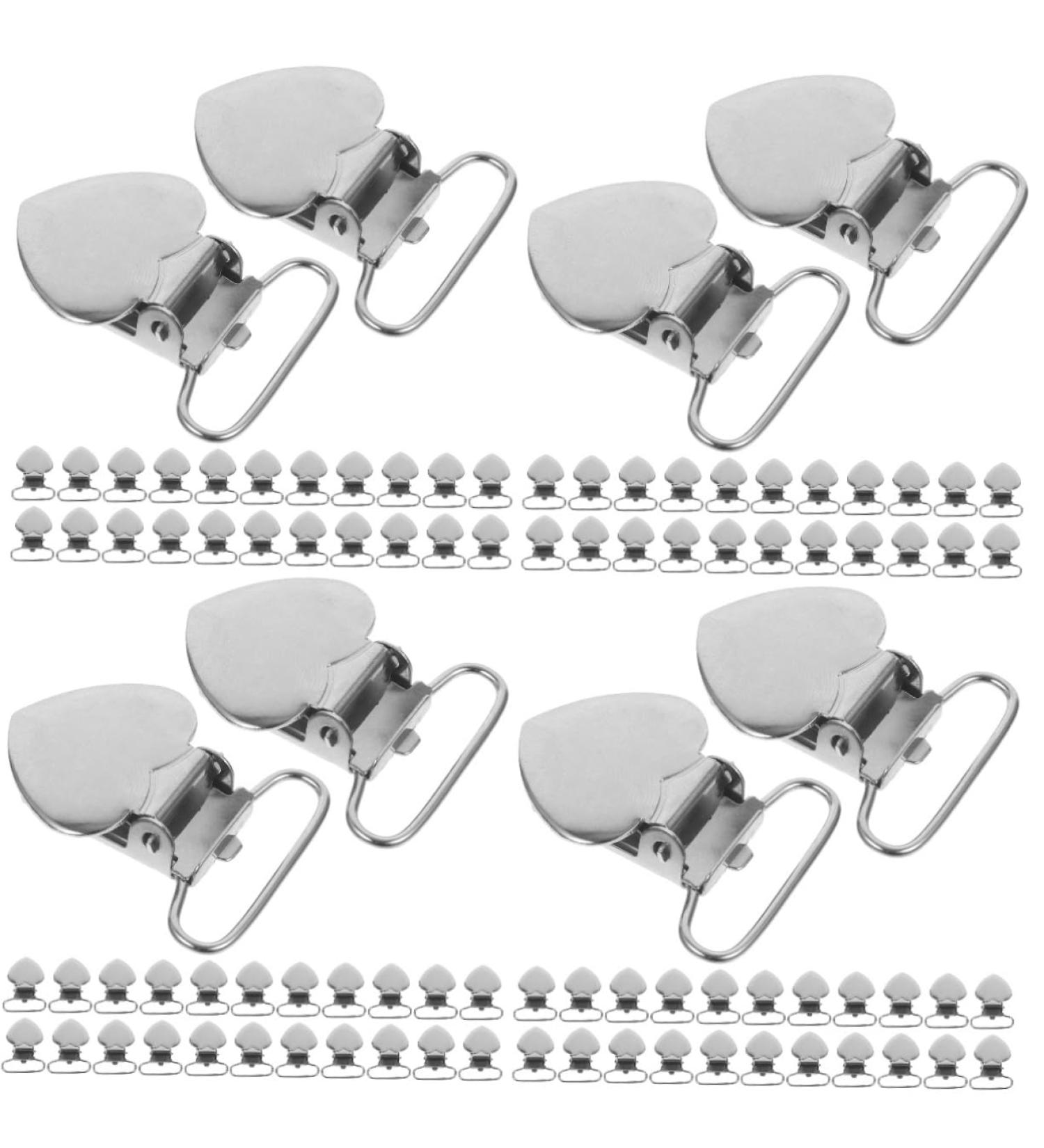 FRCOLOR 120 StK Peach Heart Snable Clip Pacifier Holder - Rustproof Steel Fastening Clips for Cushions & DIY Teething Clip | Ideal for Newborns - Buy Online on GoSupps.com