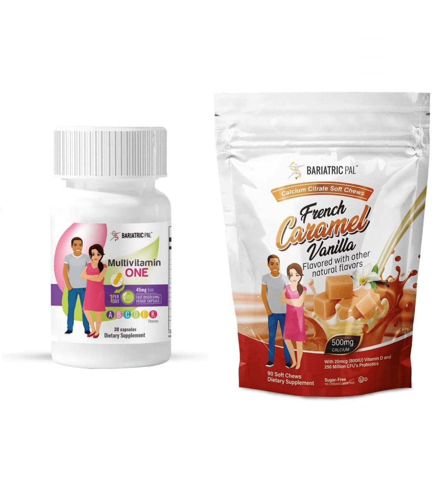 BariatricPal Duodenal Switch Complete 30-Day Supply Vitamin Pack (Capsule with 45mg Iron Calcium Citrate Soft Chews with Probiotics - French Caramel Vanilla) - Buy Online on GoSupps.com