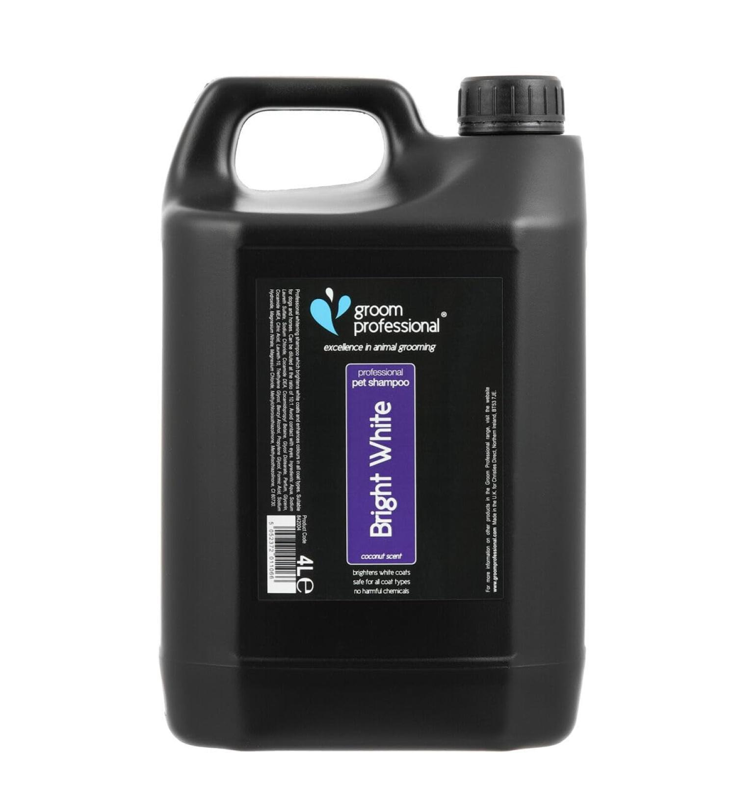 GROOM PROFESSIONAL Bright White Dog Shampoo - 4L - Deep Cleansing & Whitening Formula - Buy Online on GoSupps.com