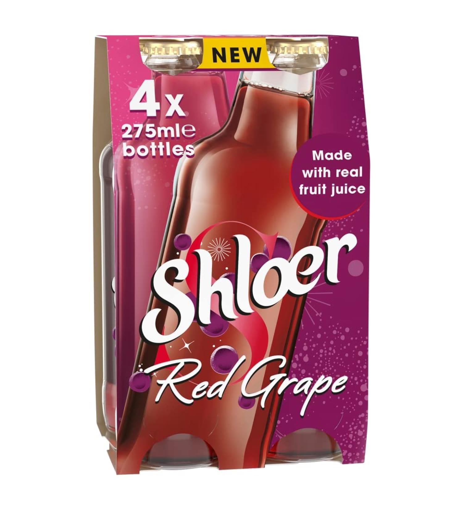 Shloer Red Grape Sparkling Fruit Drink 4 x 275ml
