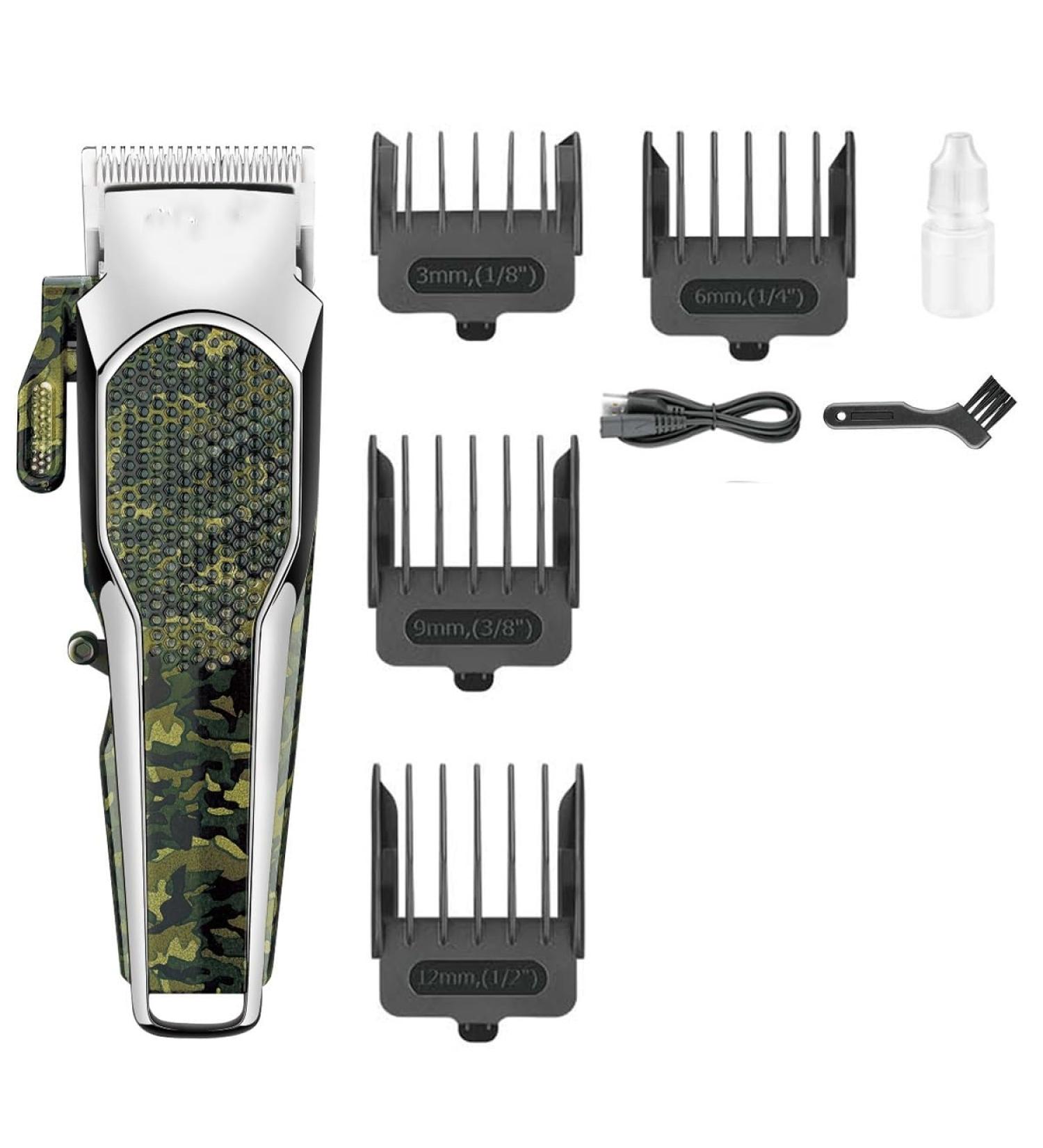 Professional Rechargeable Hair Clippers for Men - Adjustable Cordless Beard Trimmer & Camo Hair Trimmer Set - Buy Online on GoSupps.com