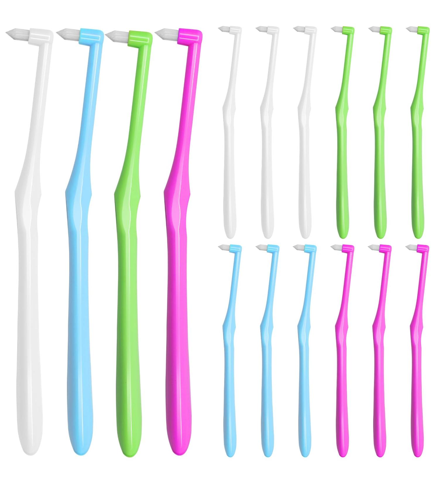 BORISCA 16-Piece Tufted Toothbrush Set - Soft Adult Toothbrushes for Braces & Fine Cleaning | 4 Vibrant Colors - Buy Online on GoSupps.com