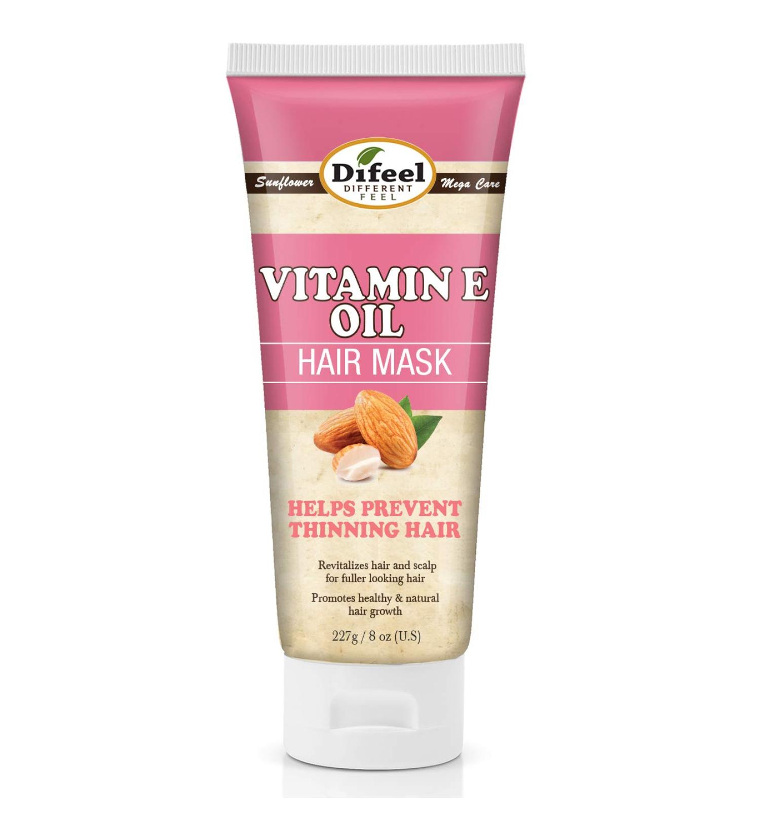Difeel Vitamin E Oil Hair Mask 8 oz. - Volumizing & Restorative Treatment - Buy Online on GoSupps.com