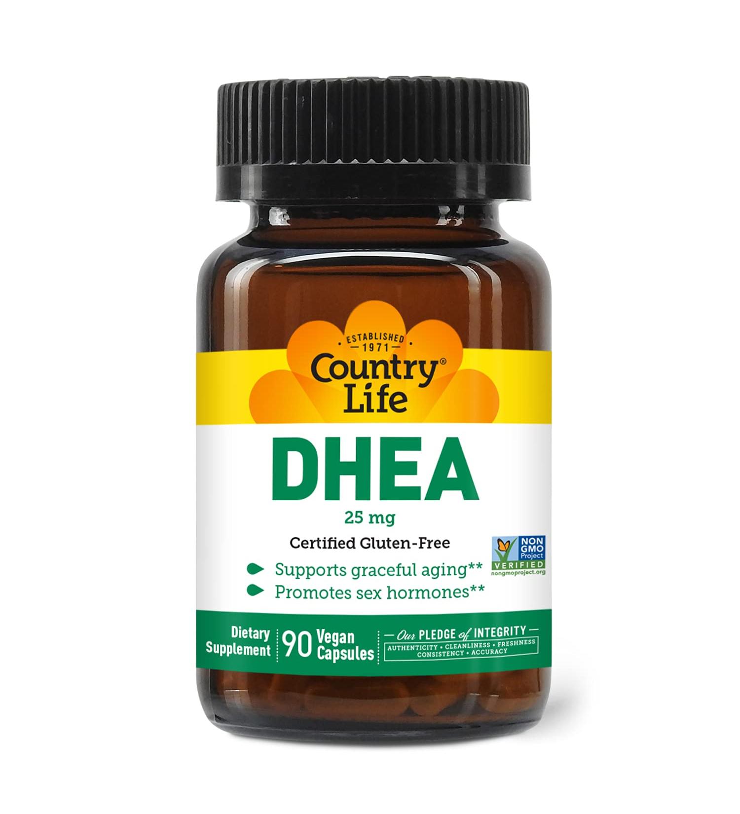 Country Life DHEA 25 mg - 90 Vegetarian Capsules for Hormonal Health - Buy Online on GoSupps.com