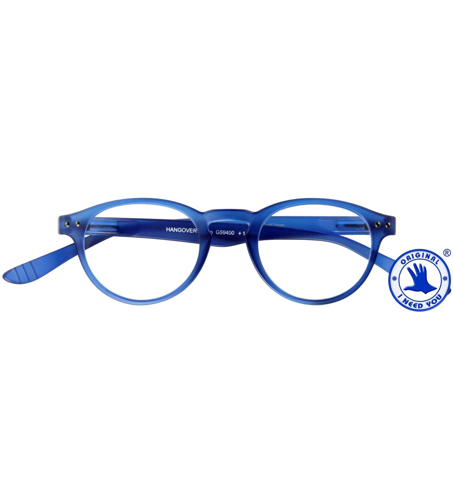 I NEED YOU Readers Blue Hangover Panto Plastic Frame With Extra Long Spring Temples Reading Glasses +2.5 Strength Or Choose Your Power