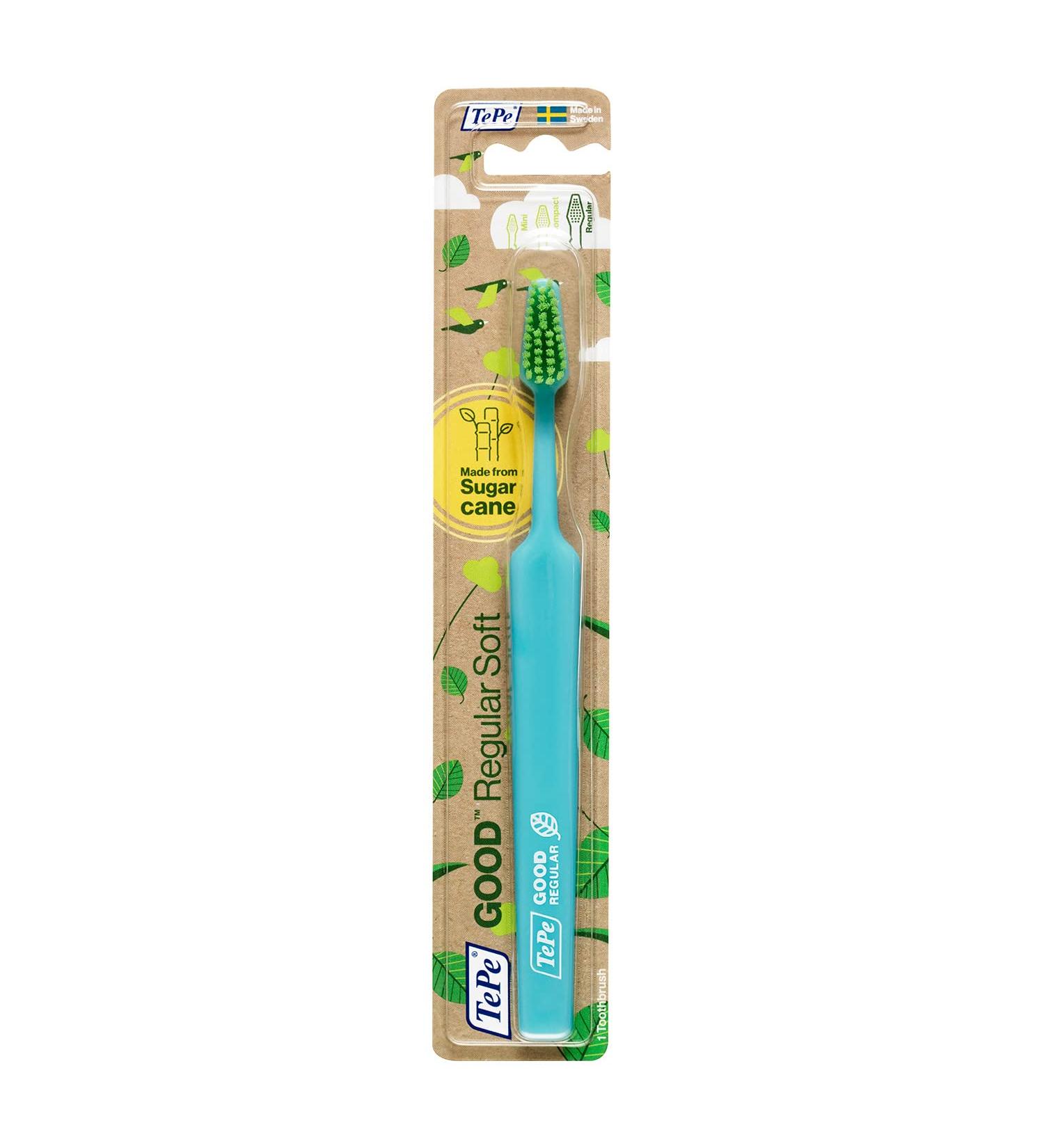 Tepe Good Regular Soft Toothbrush - Eco-Friendly Easy to Use Fresh Breath Green - 1 Pack - Buy Online on GoSupps.com