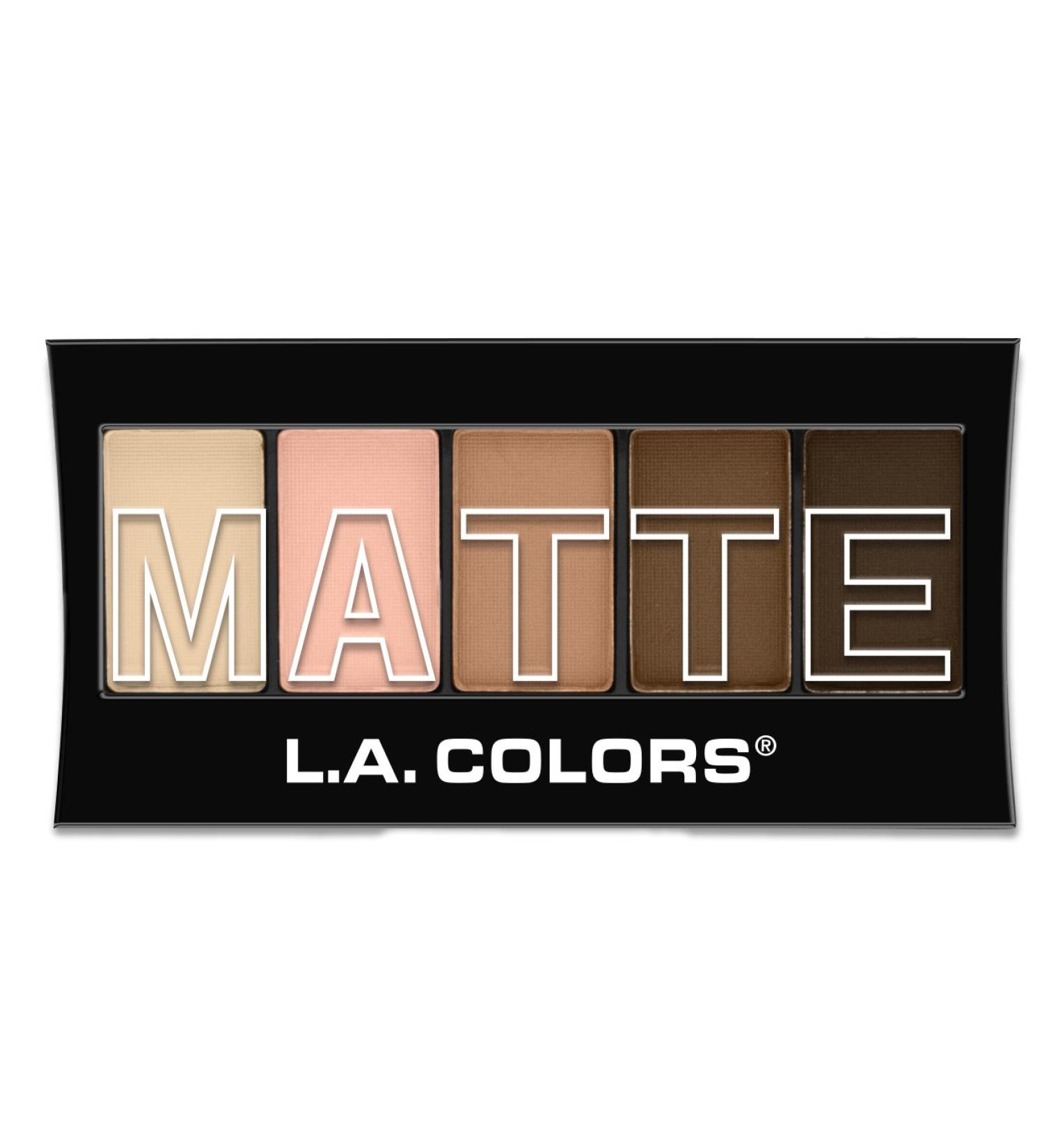 L.A. COLORS 5 Color Matte Eyeshadow  Tan Khaki  0.25 Oz