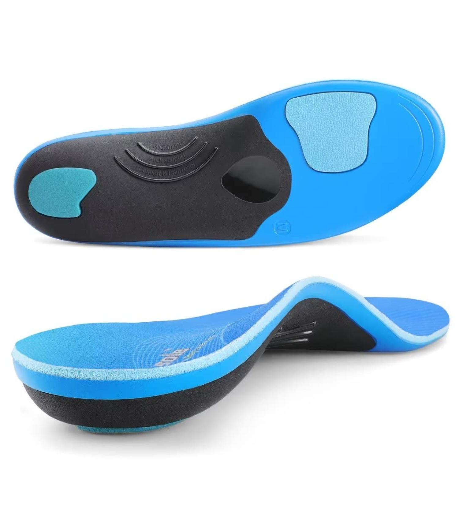 PCSSole Orthopedic Insole for High Arch Support | Flat Foot Inserts for Plantar Fasciitis & Foot Pain Relief | Men's Shoe Size 10.5-12 (30cm) - 307-Blue - Buy Online on GoSupps.com