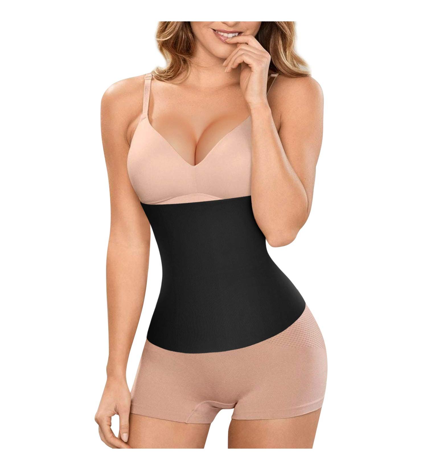 Bingrong 2 in 1 Waist Trainer for Women - Postpartum Belly Band & Maternity Recovery Belt | Seamless Girdle for Tummy Control & Body Shaping - Black - Buy Online on GoSupps.com
