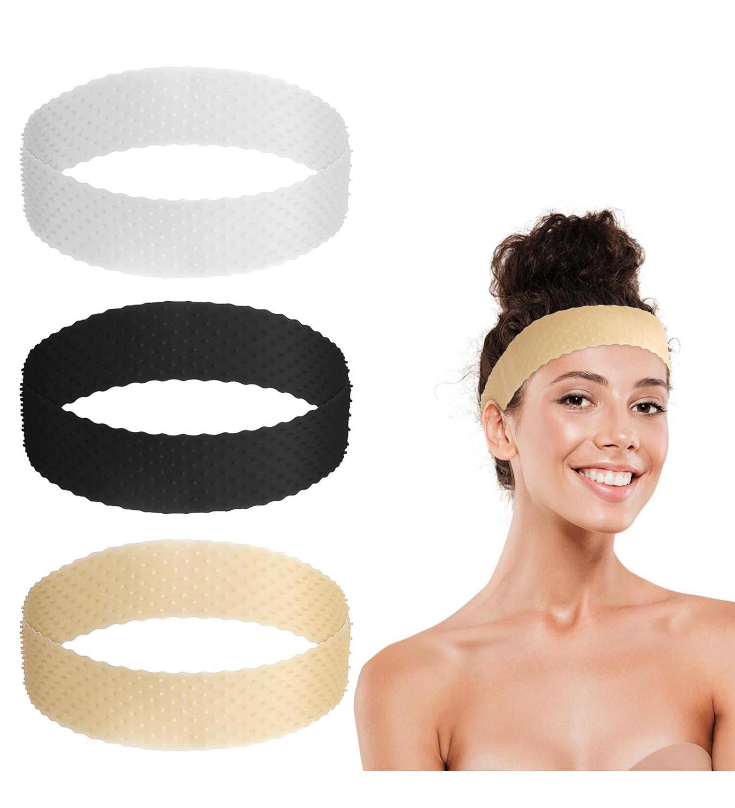 AHQiZFX 3 Pieces Wig Grip Band Adjustable Wig Fix Headband Silicone Non Slip Wig Bands Elastic Wig Gripper Women Men Wig Bands Sweat-proof Hold Wig Cap Hairband for Keeping Wigs(beige+black+white) - Buy Online on GoSupps.com