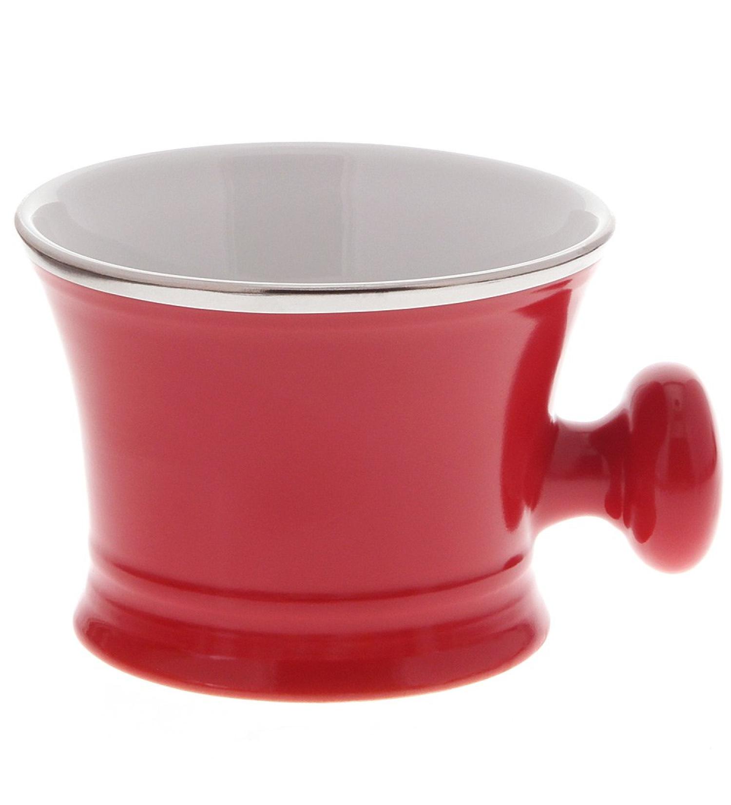 Kosmetex Red Porcelain Shaving Bowl - Classic Old-Barber Style | Aurawerk Shaving Pot for Luxurious Shaving Experience - Buy Online on GoSupps.com