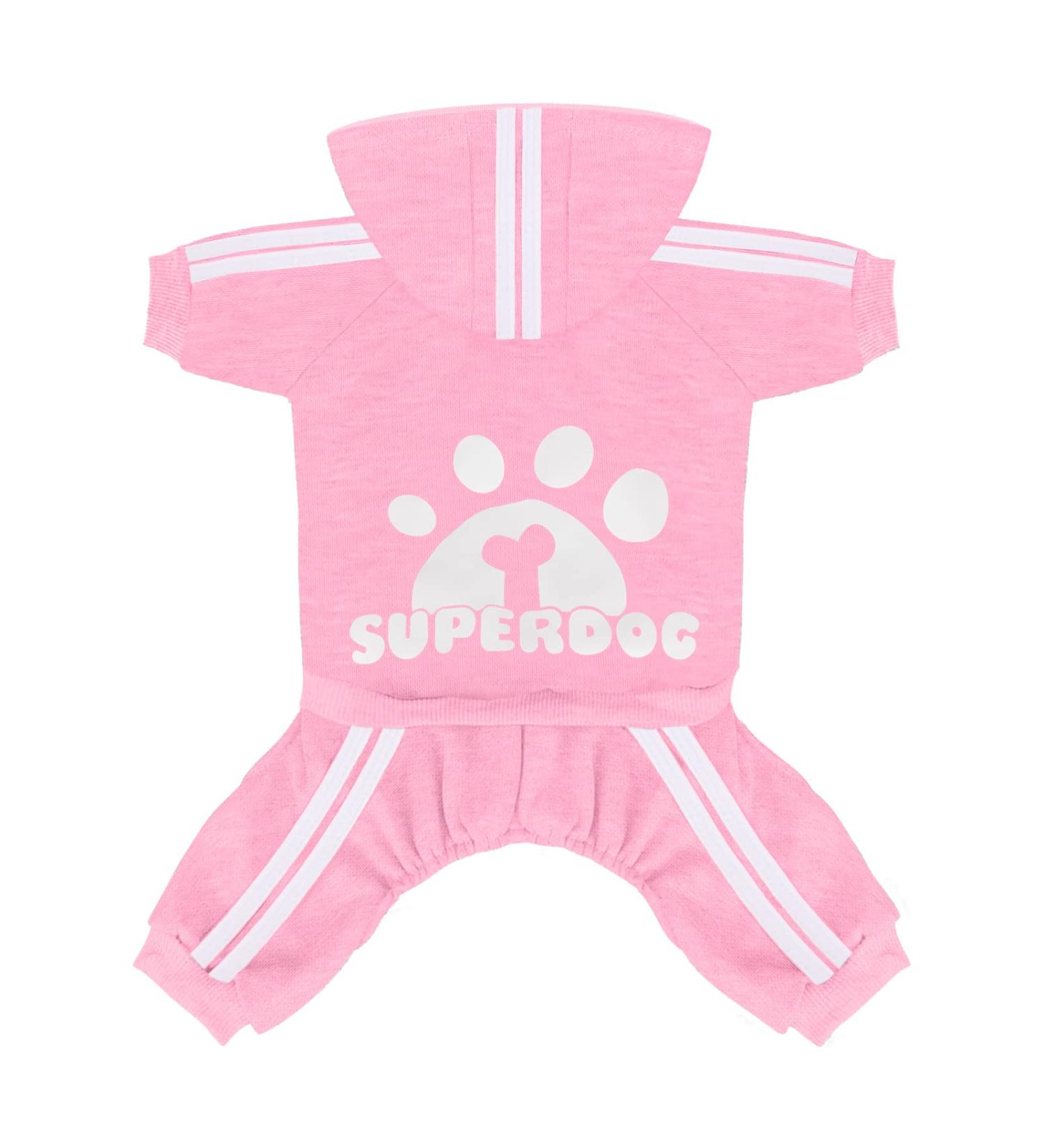 LONTEPET Small Pink Dog Hoodie 4 Legs Jumpsuit | Puppy Winter Coat & Sweatshirt for Small Dogs | Cotton Dog Apparel - Buy Online on GoSupps.com