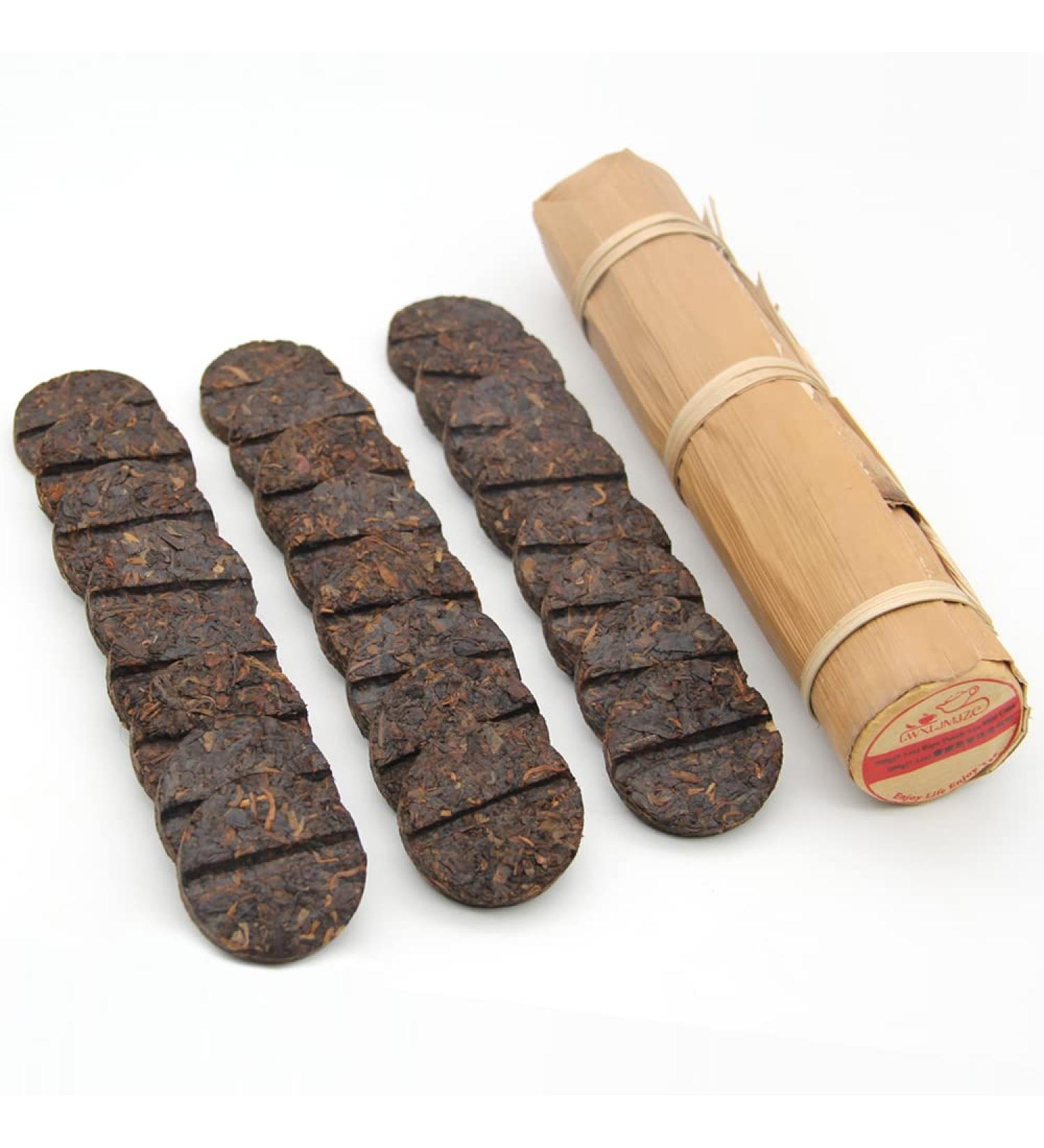  LWXLJMJZC LWXLJMJZC -Ripe Puerh Tea-Mini Cake (96 Tassen) Fermented Pu-erh Pu-erh in Bamboo Leaf Tube-200g Puerh Tea - Buy Online on GoSupps.com