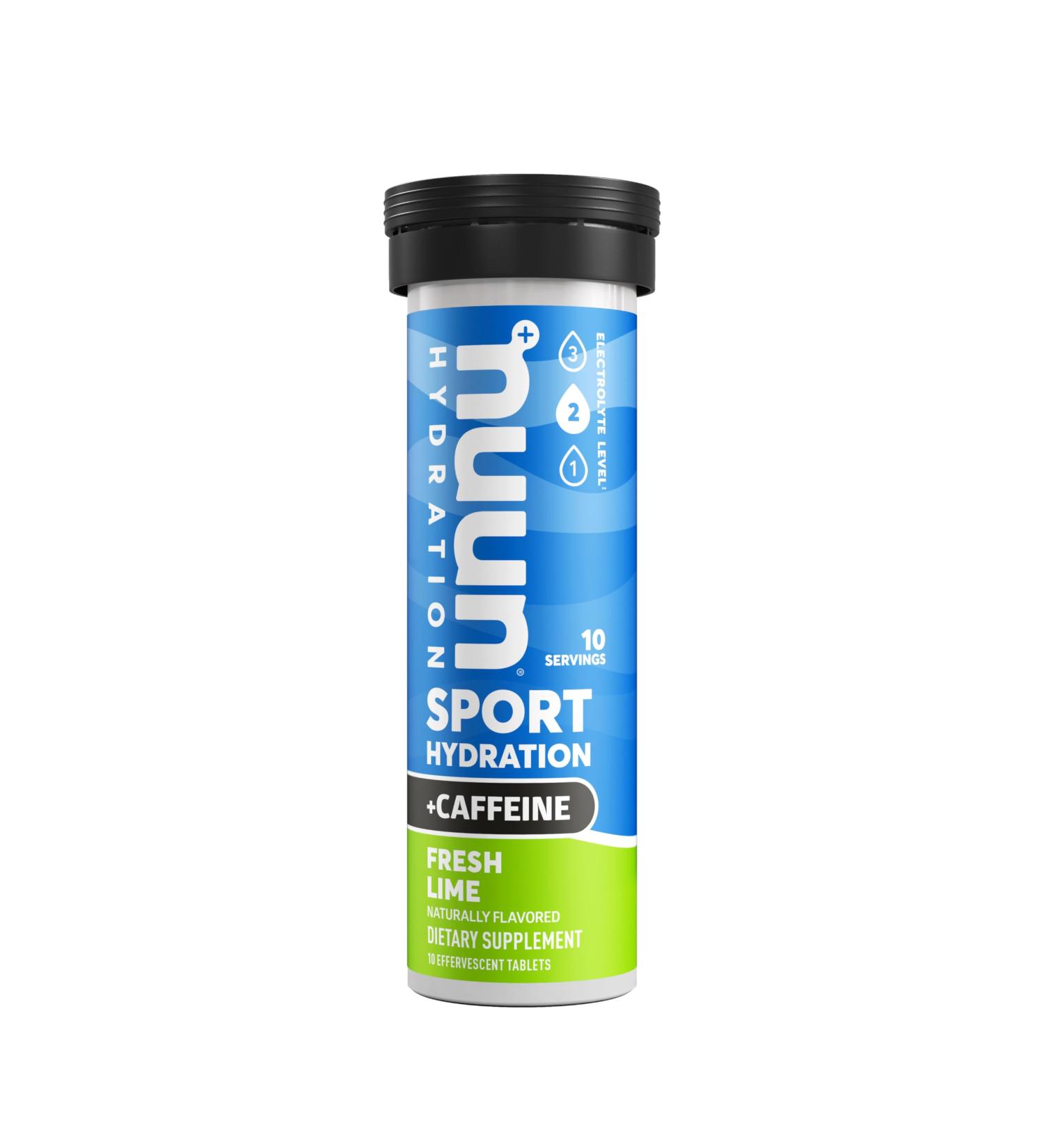 Nuun Sport + Caffeine Electrolyte Tablets - Fresh Lime Flavor 10 Servings | International Shipping Available - Buy Online on GoSupps.com
